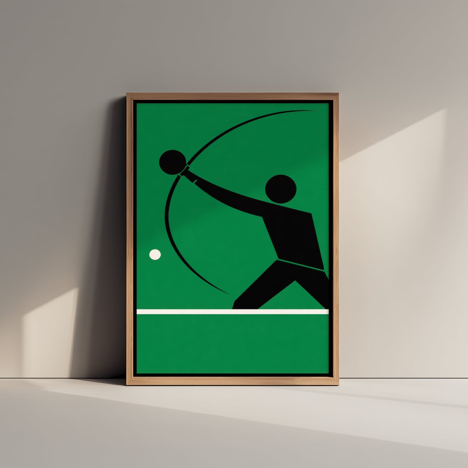 Table Tennis Art Print - Bauhaus Player Smashing Poster - Minimalist Sport Illustration V1 3/3