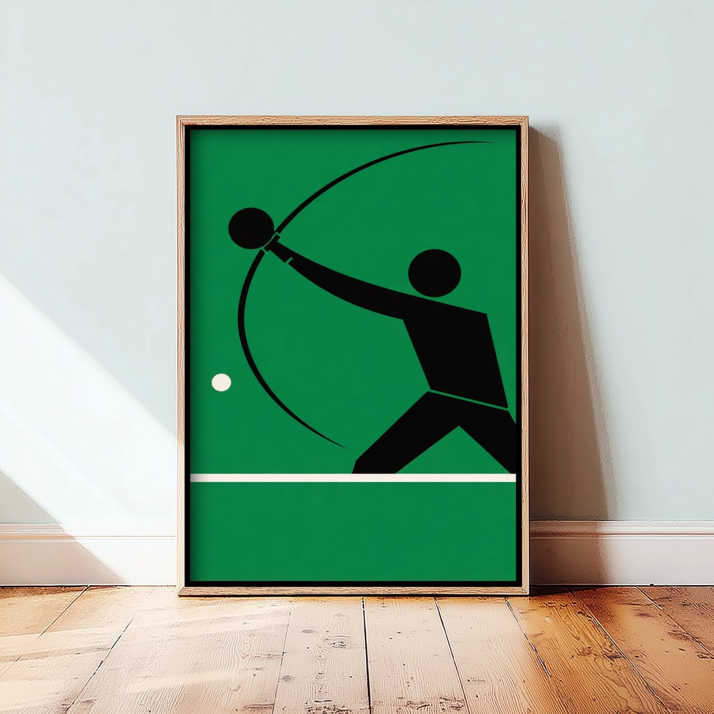 Table Tennis Art Print - Bauhaus Player Smashing Poster - Minimalist Sport Illustration V1 3/3