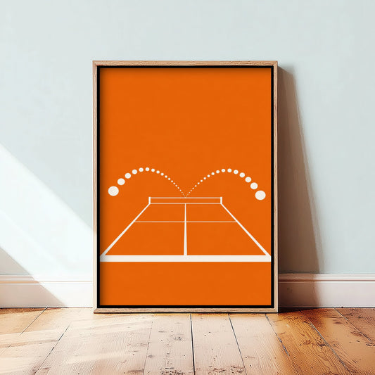 Table Tennis Art Print - Bauhaus Bouncing Ball Poster - Minimalist Sport Illustration V2 1/3