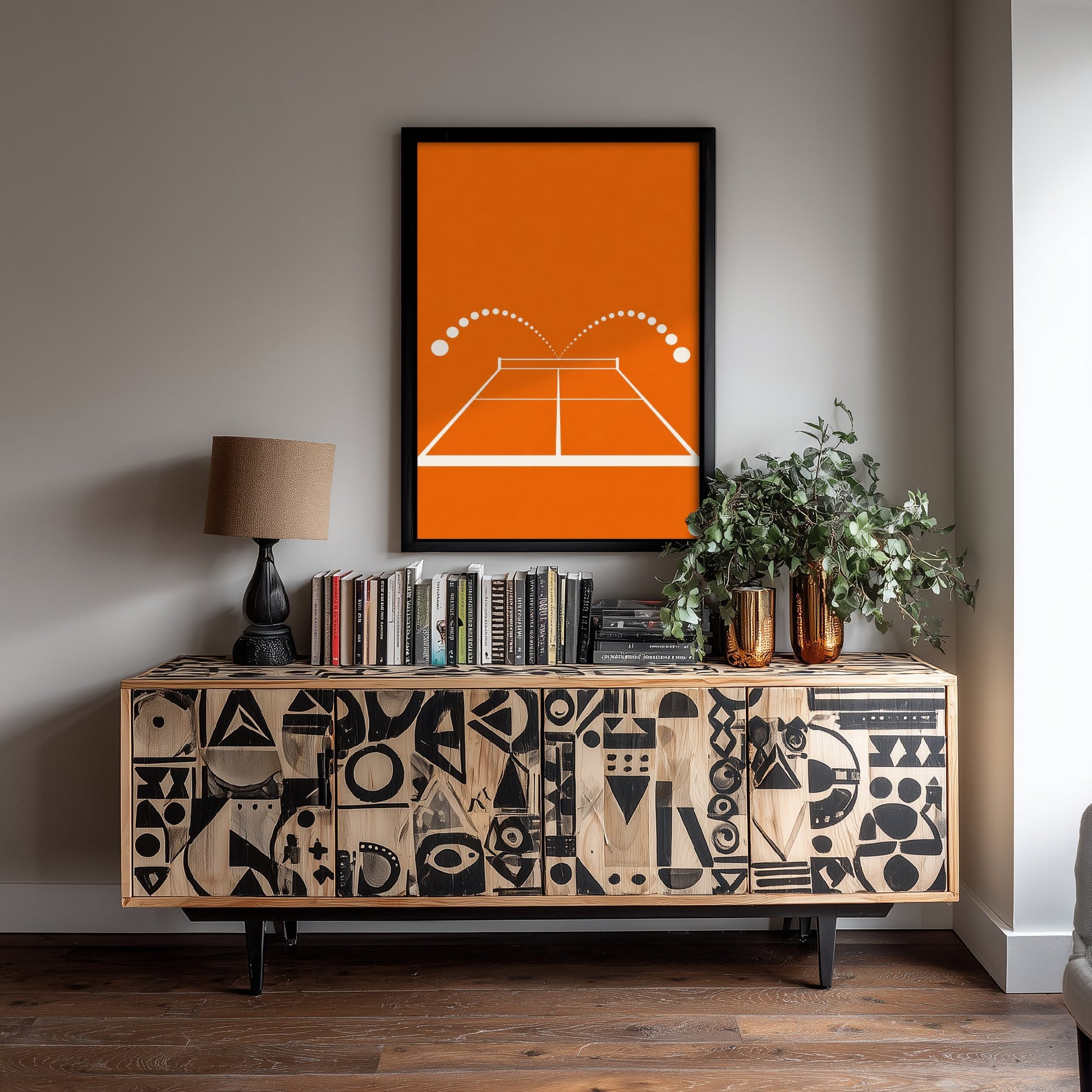 Table Tennis Art Print - Bauhaus Bouncing Ball Poster - Minimalist Sport Illustration V2 1/3