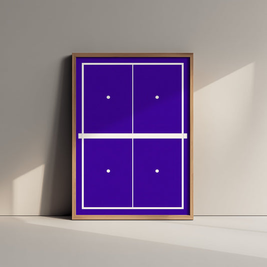 Table Tennis Table Art Print - Bauhaus Top Down Poster - Minimalist Sport Illustration V2 3/3