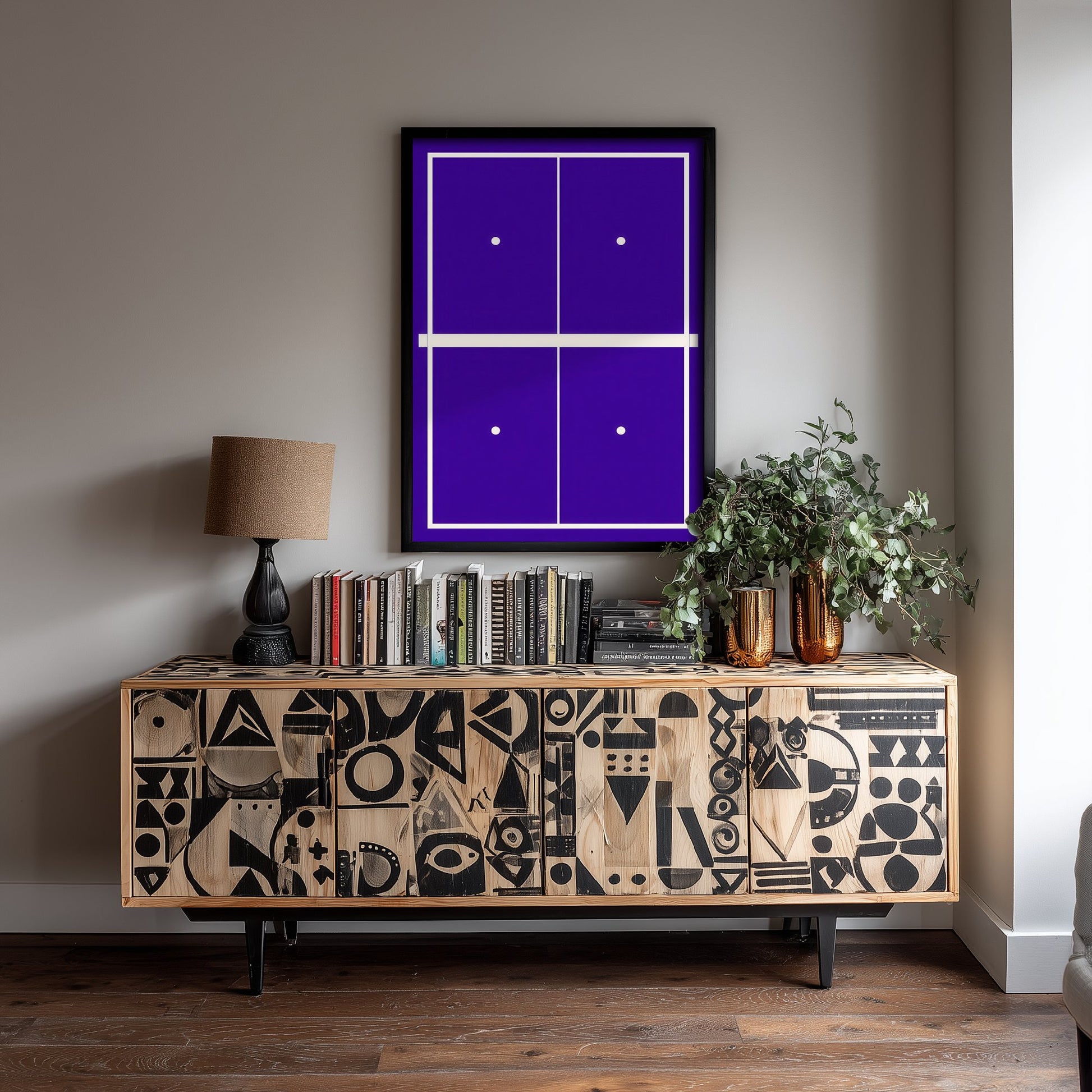 Table Tennis Table Art Print - Bauhaus Top Down Poster - Minimalist Sport Illustration V2 3/3