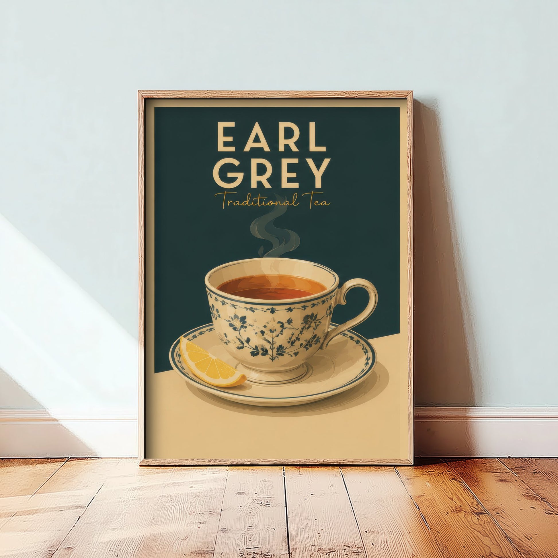 Vintage Earl Grey Tea Art Print - Kitchen Poster - Food Illustration - Retro Tea Cup Wall Art 1/3