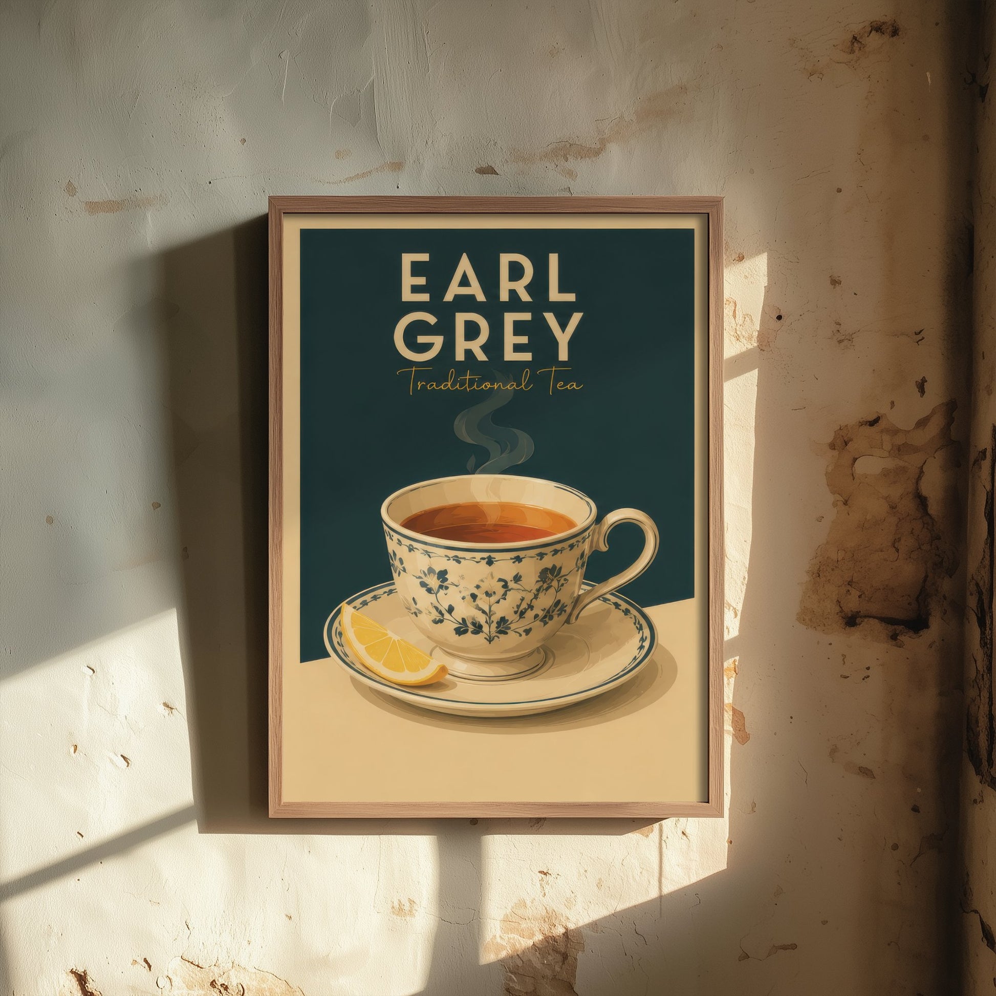 Vintage Earl Grey Tea Art Print - Kitchen Poster - Food Illustration - Retro Tea Cup Wall Art 1/3