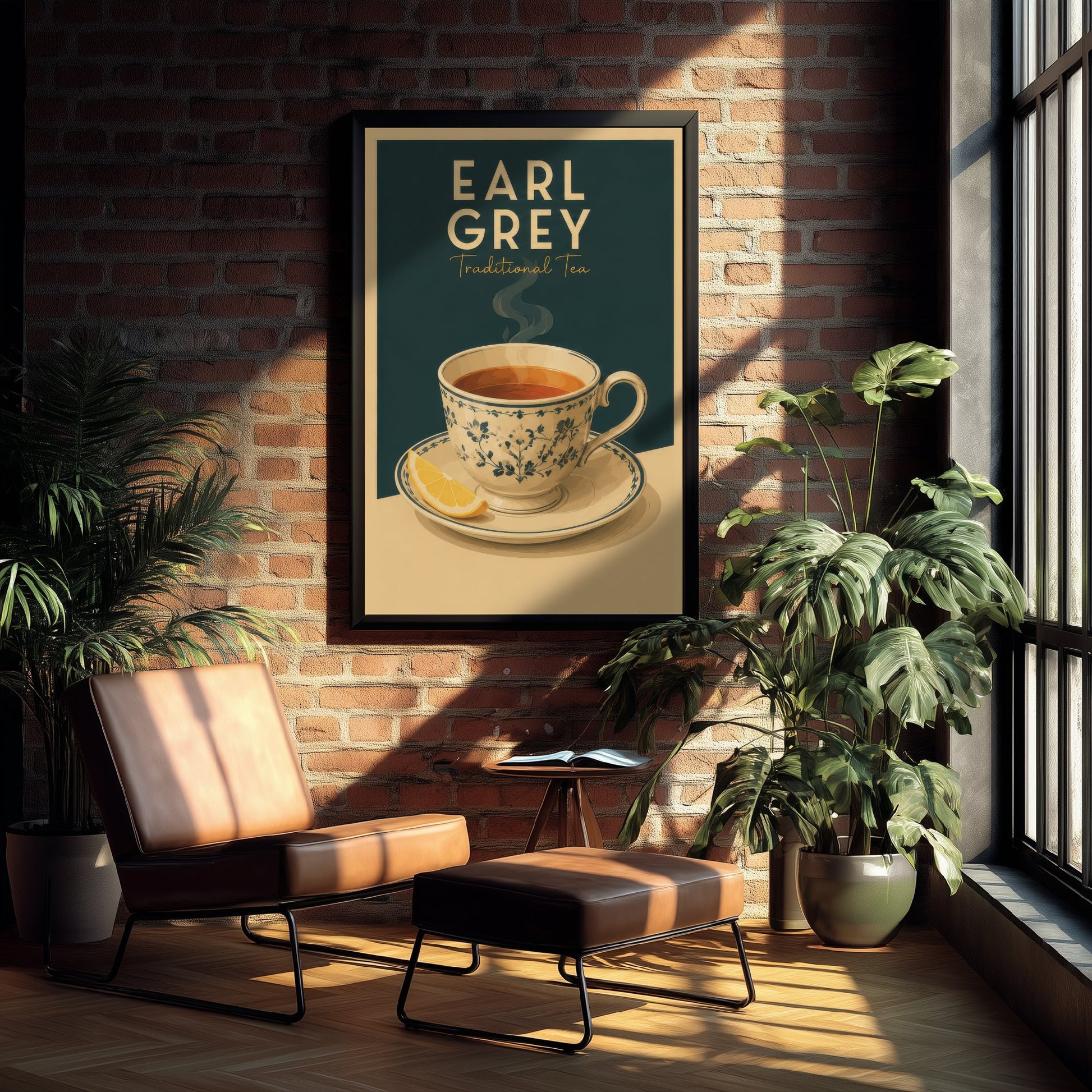 Vintage Earl Grey Tea Art Print - Kitchen Poster - Food Illustration - Retro Tea Cup Wall Art 1/3