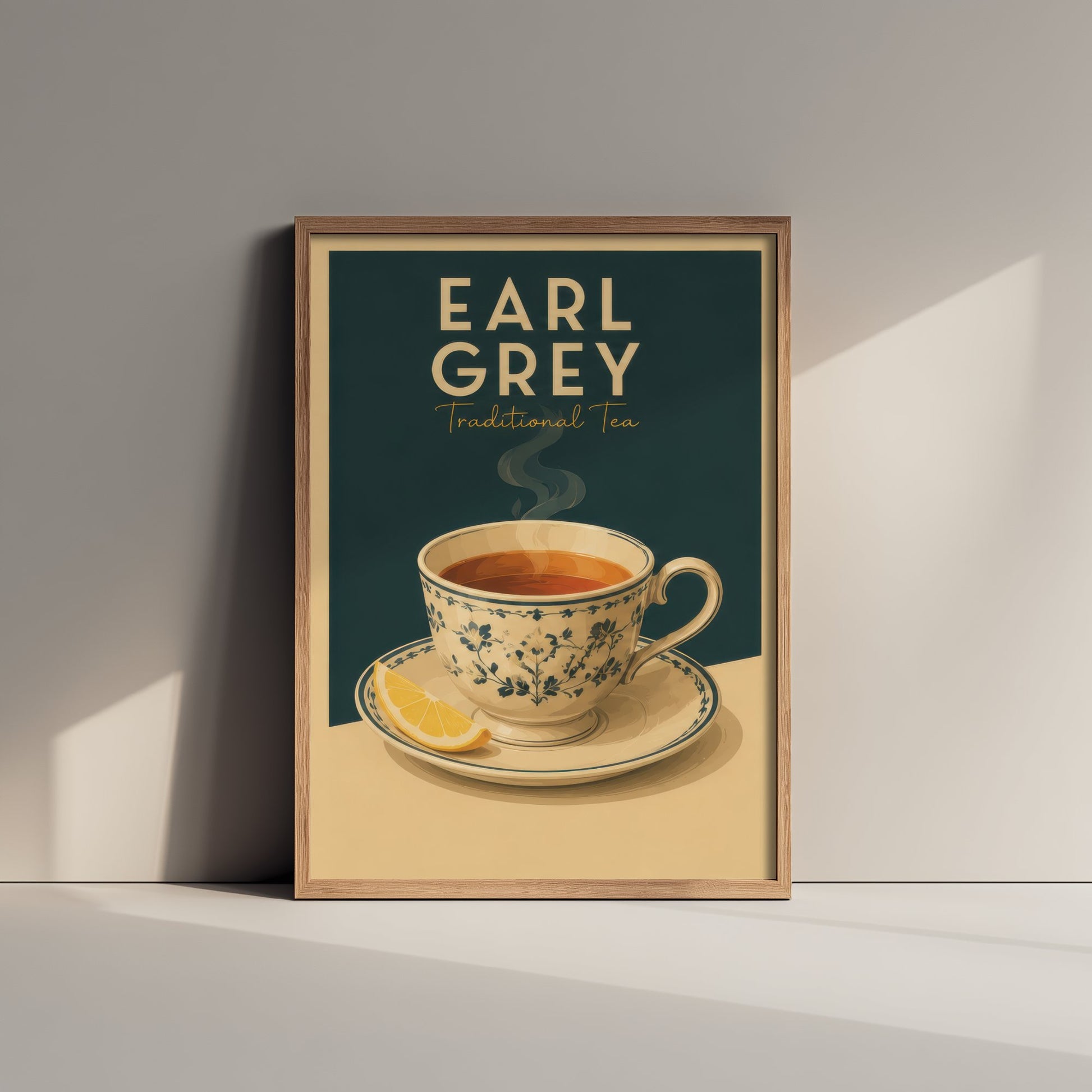 Vintage Earl Grey Tea Art Print - Kitchen Poster - Food Illustration - Retro Tea Cup Wall Art 1/3