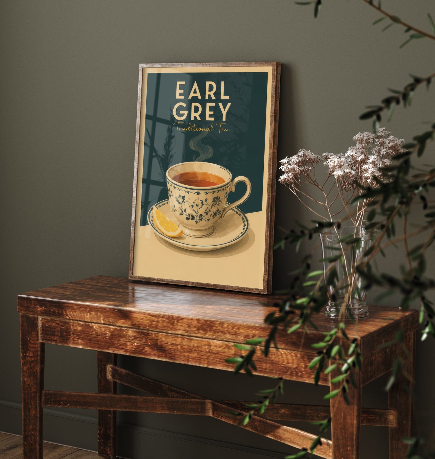 Vintage Earl Grey Tea Art Print - Kitchen Poster - Food Illustration - Retro Tea Cup Wall Art 1/3