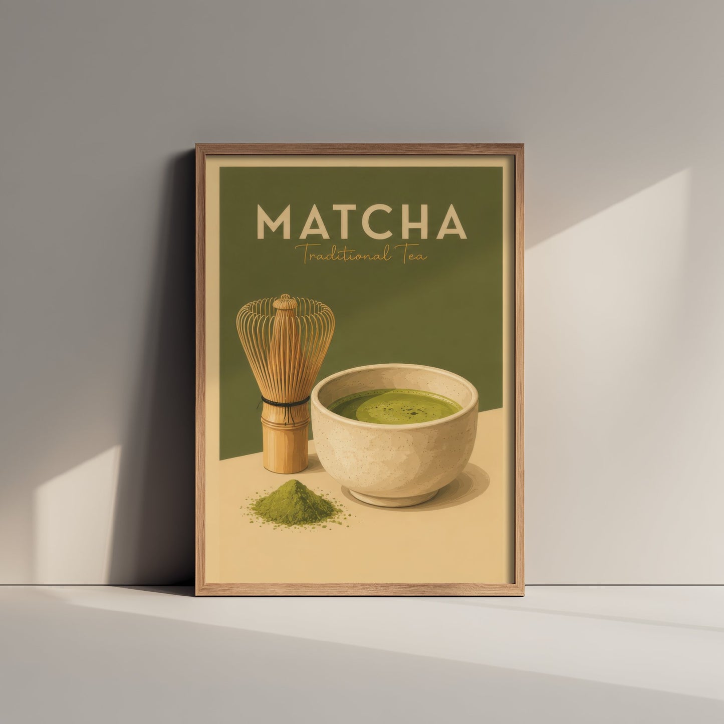 Vintage Matcha Tea Art Print - Kitchen Poster - Food Illustration - Retro Green Tea Wall Art 2/3