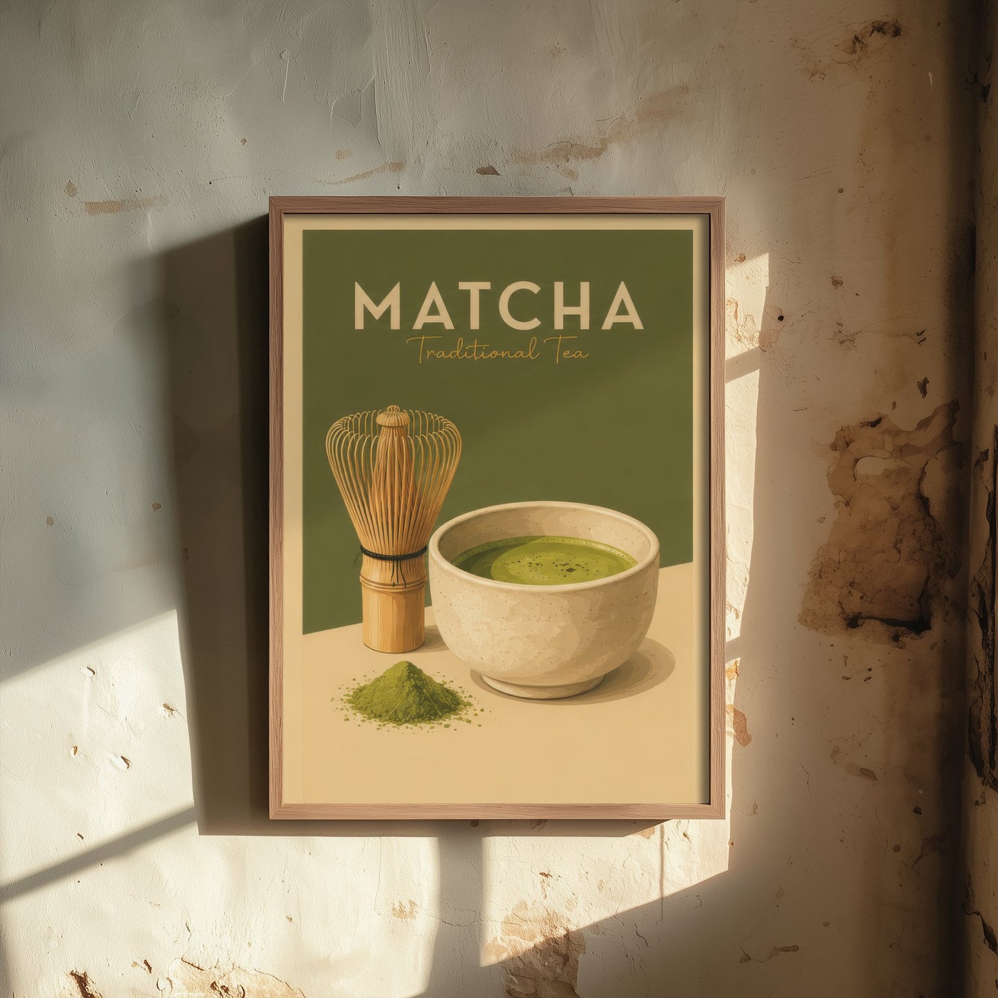 Vintage Matcha Tea Art Print - Kitchen Poster - Food Illustration - Retro Green Tea Wall Art 2/3
