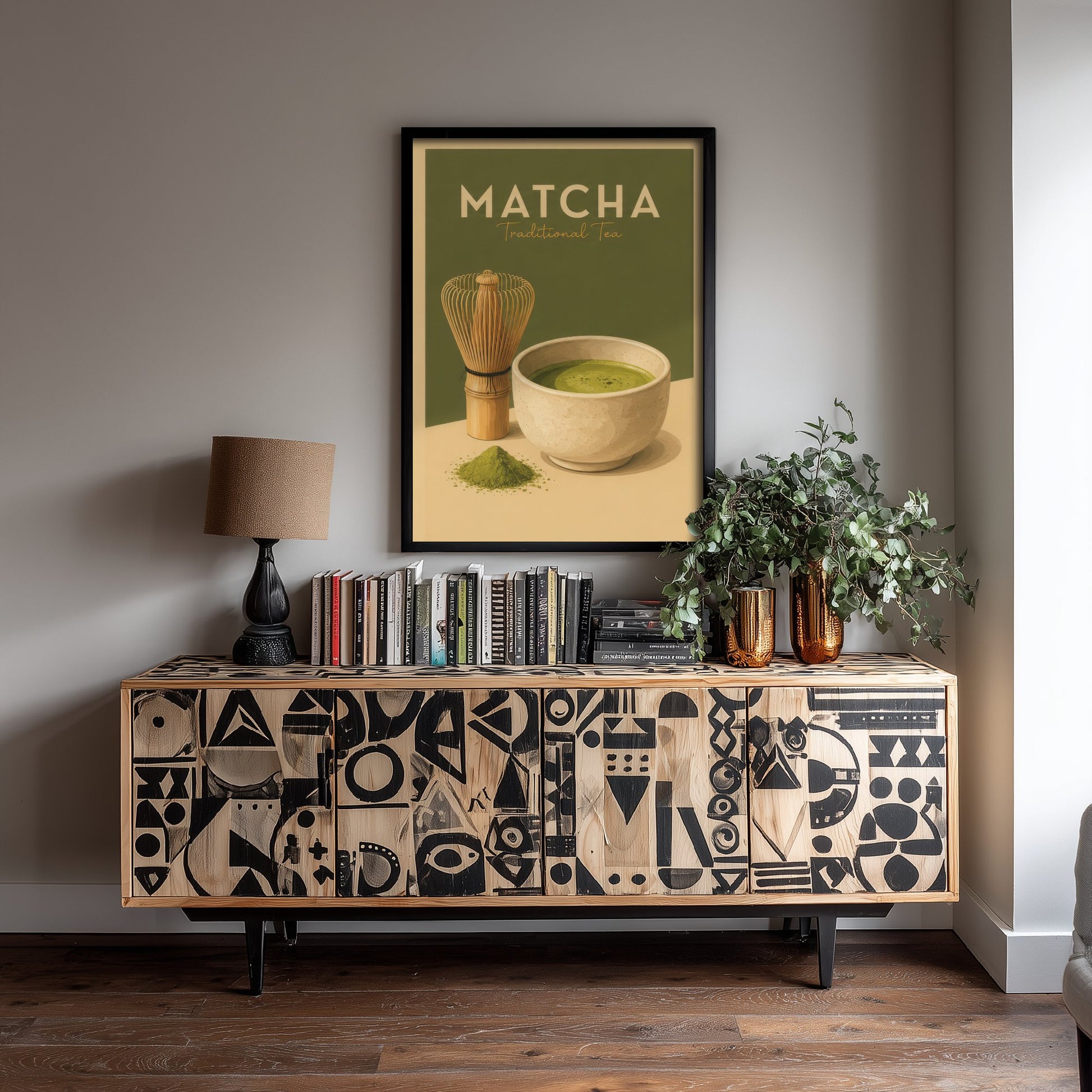 Vintage Matcha Tea Art Print - Kitchen Poster - Food Illustration - Retro Green Tea Wall Art 2/3