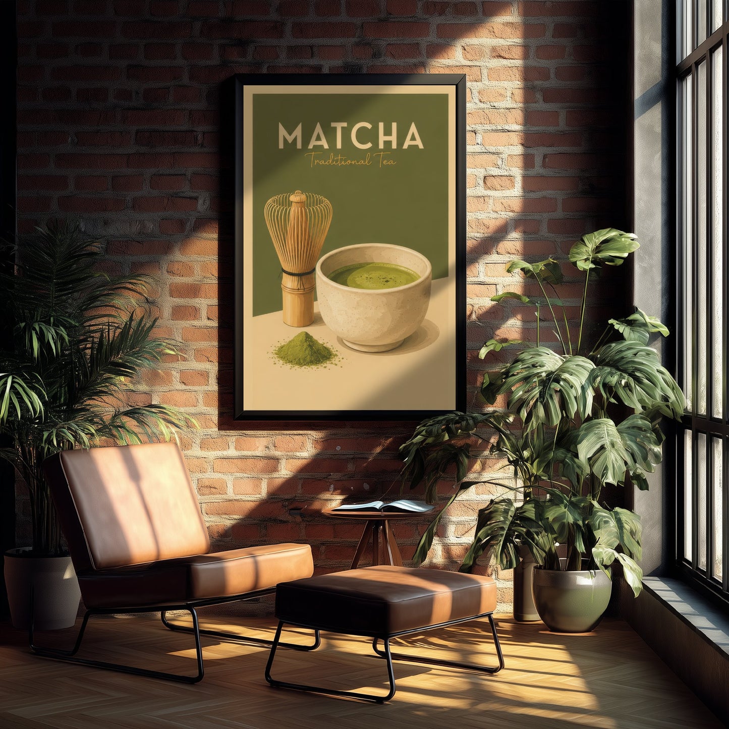 Vintage Matcha Tea Art Print - Kitchen Poster - Food Illustration - Retro Green Tea Wall Art 2/3