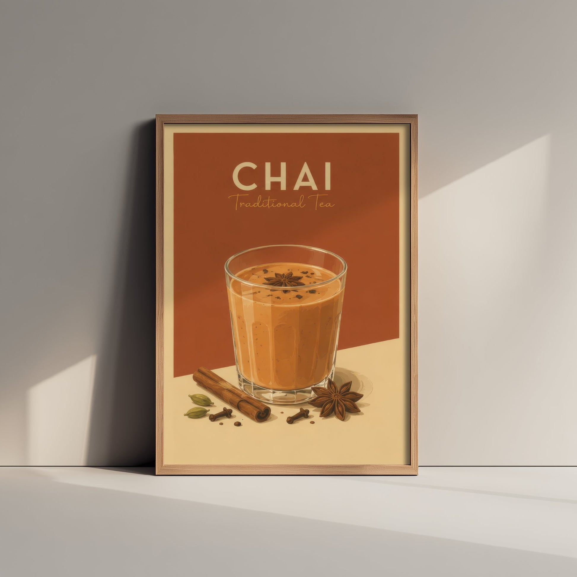 Vintage Chai Tea Art Print - Kitchen Poster - Food Illustration - Retro Spiced Tea Wall Art 3/3