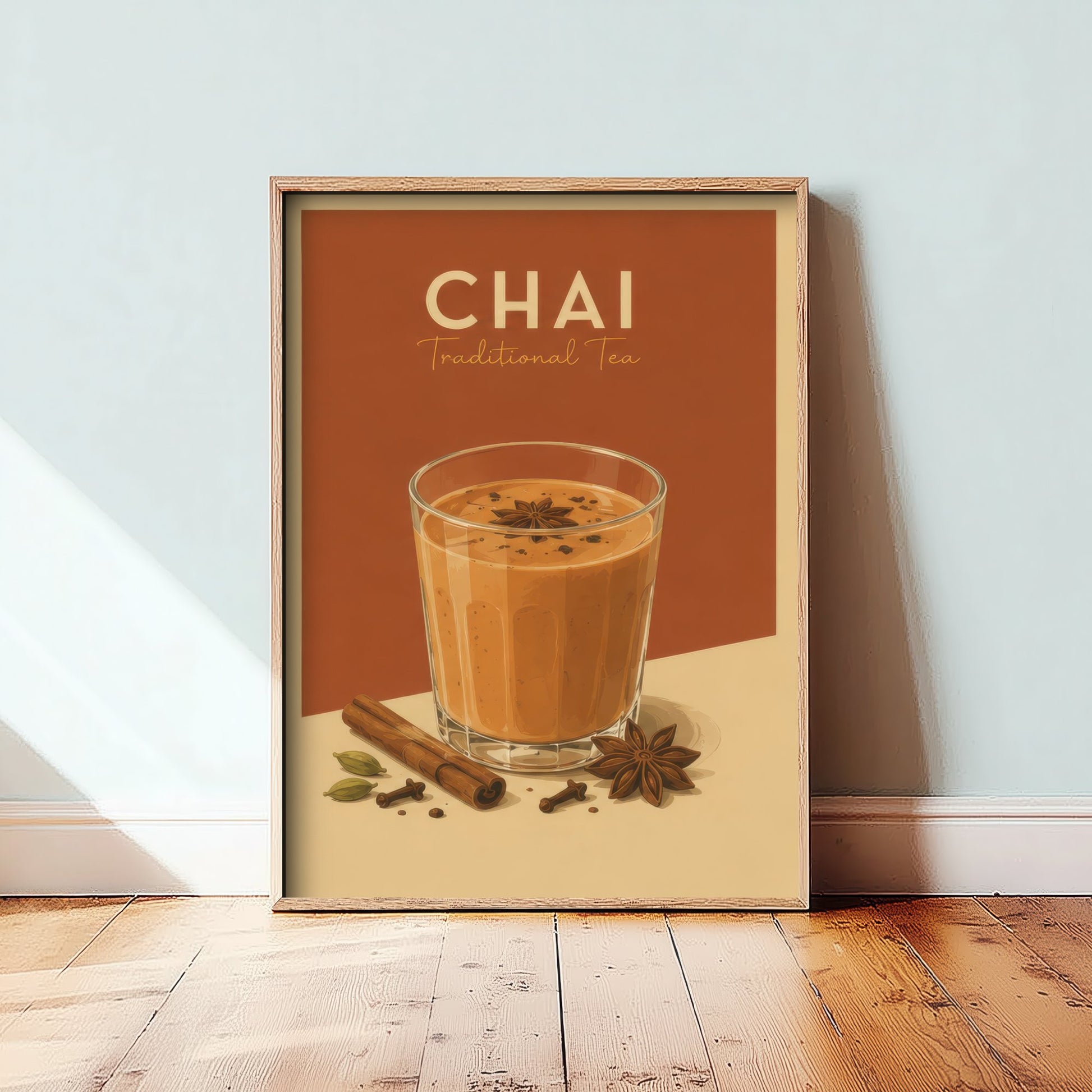Vintage Chai Tea Art Print - Kitchen Poster - Food Illustration - Retro Spiced Tea Wall Art 3/3