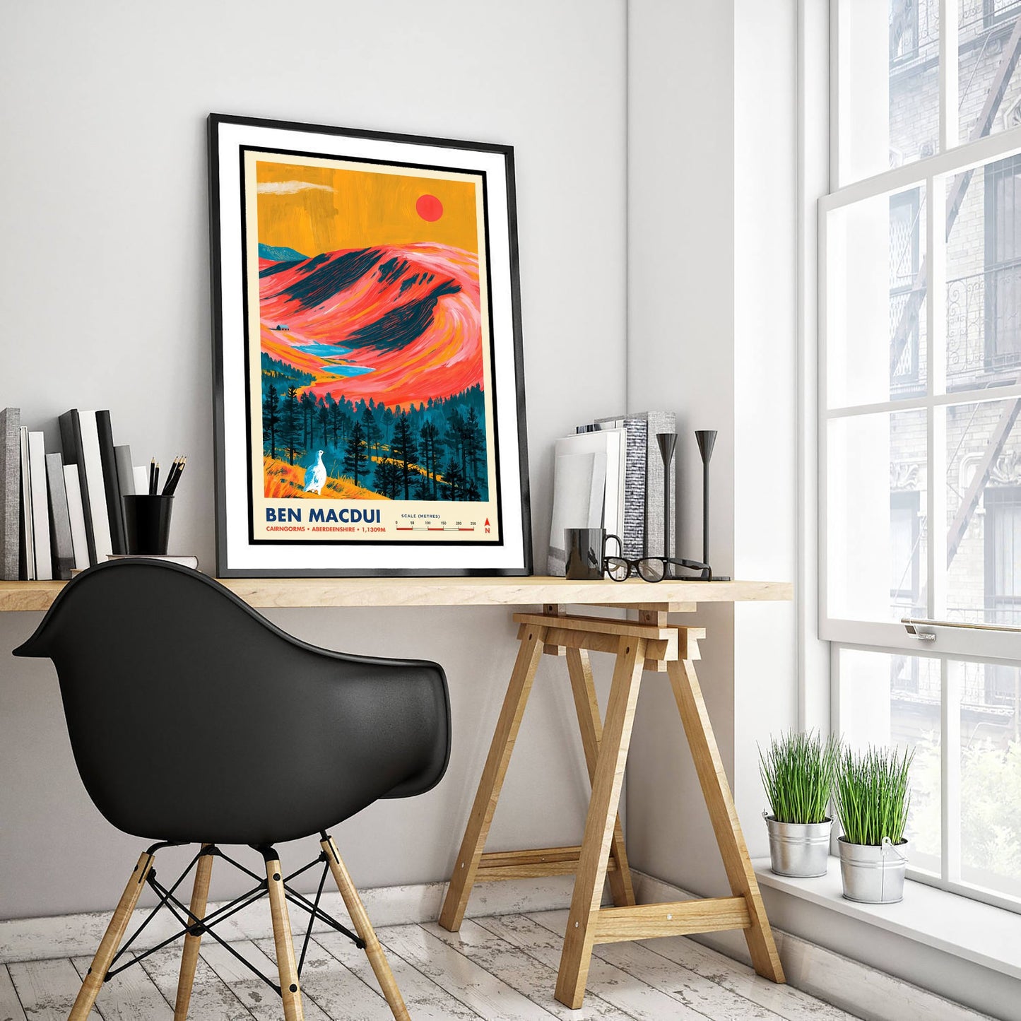 Ben Macdui Cairngorms Travel Poster - Scottish Highlands Art Print - Vibrant Mountain Illustration - Munro Visit 1/3