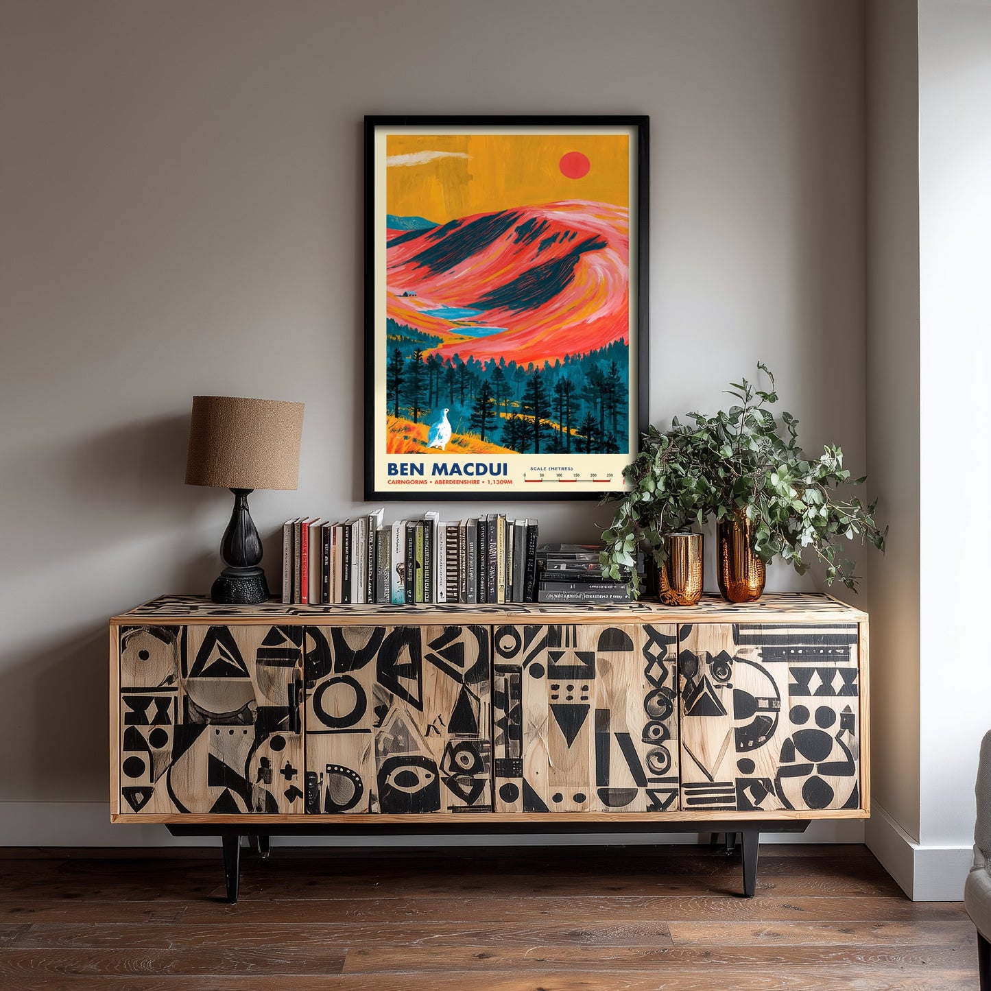 Ben Macdui Cairngorms Travel Poster - Scottish Highlands Art Print - Vibrant Mountain Illustration - Munro Visit 1/3
