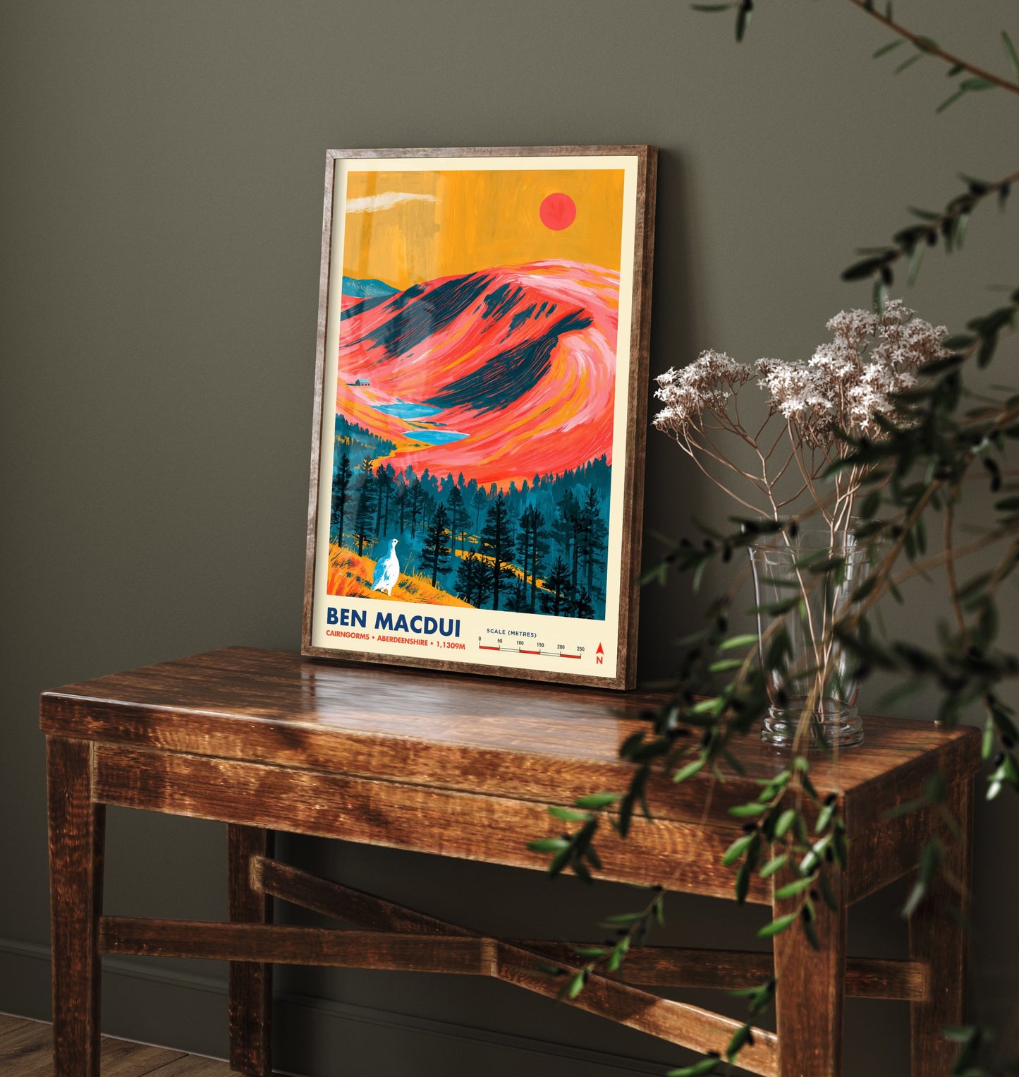 Ben Macdui Cairngorms Travel Poster - Scottish Highlands Art Print - Vibrant Mountain Illustration - Munro Visit 1/3