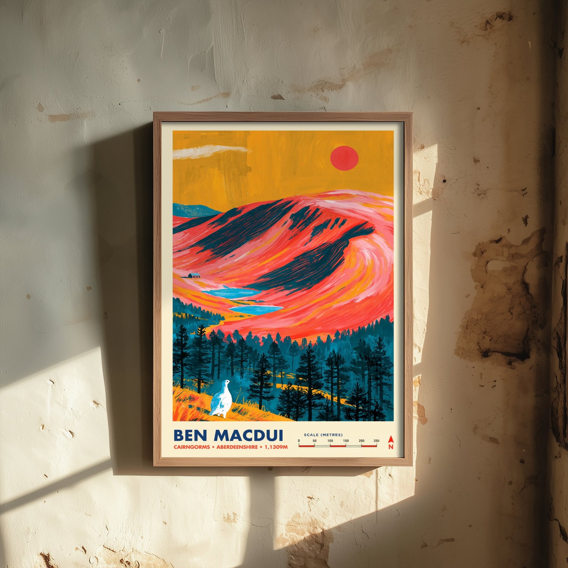 Ben Macdui Cairngorms Travel Poster - Scottish Highlands Art Print - Vibrant Mountain Illustration - Munro Visit 1/3
