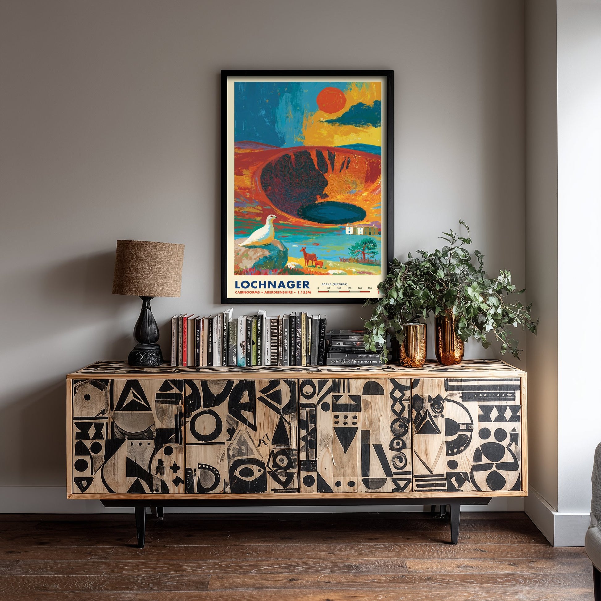 Lochnagar Cairngorms Travel Poster - Scottish Highlands Art Print - Vibrant Mountain Illustration - Munro 2/3
