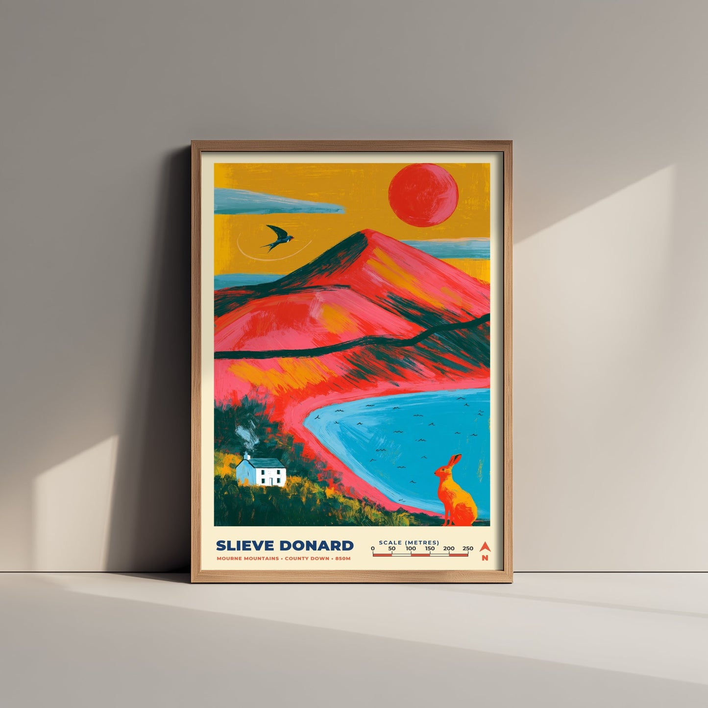 Slieve Donard Travel Poster - Mourne Mountains Art Print - Bold Mountain Painting - County Down Wall Art 3/3