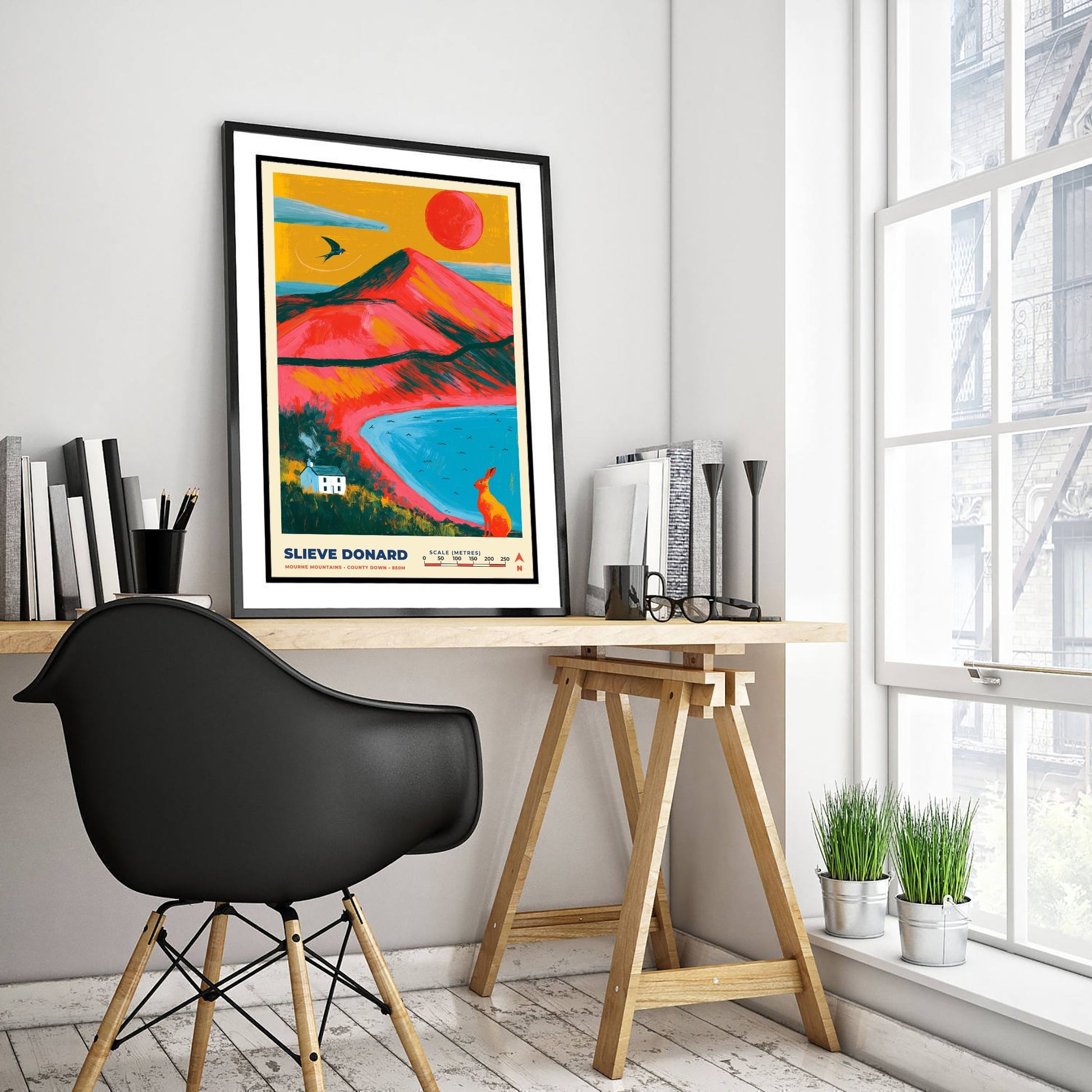 Slieve Donard Travel Poster - Mourne Mountains Art Print - Bold Mountain Painting - County Down Wall Art 3/3