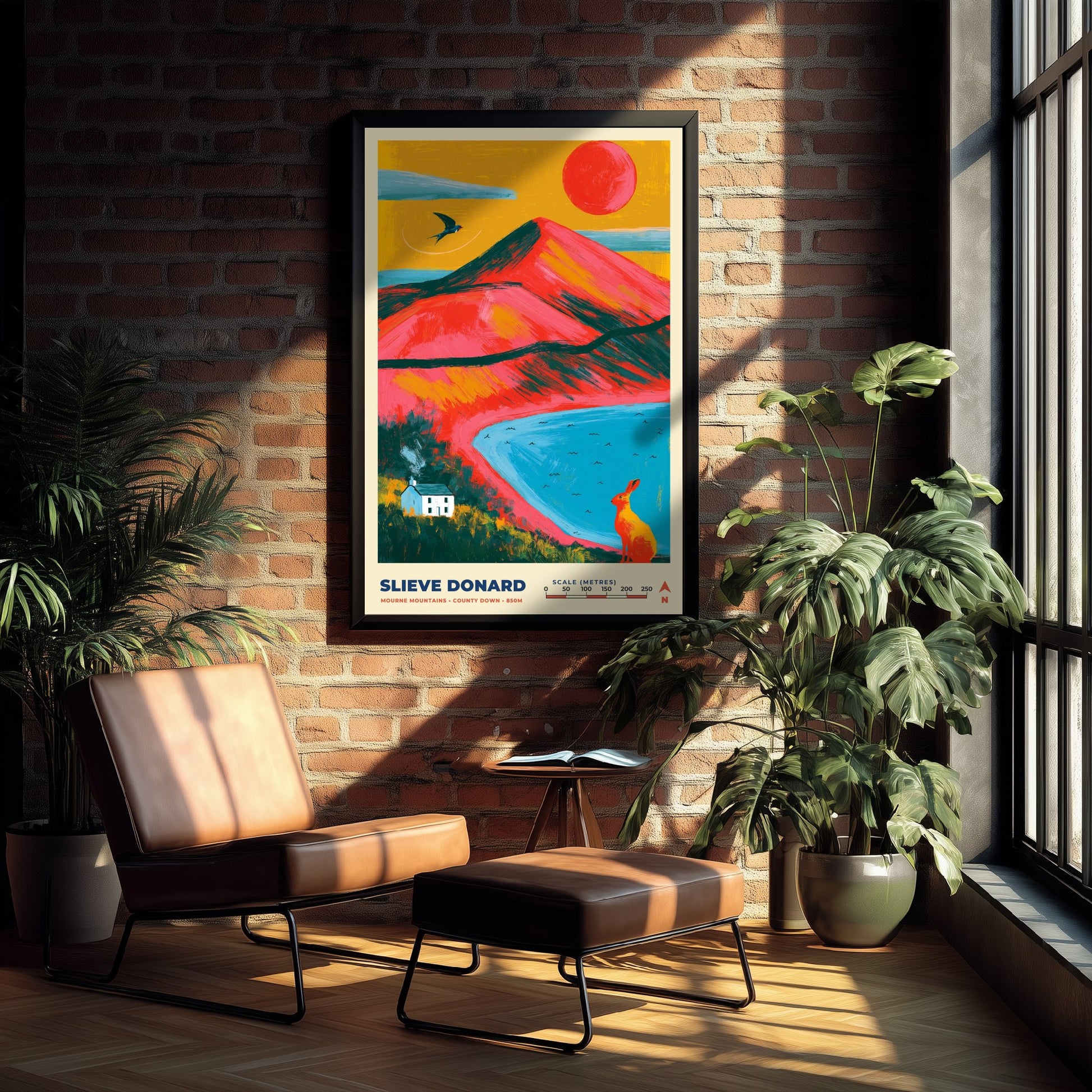 Slieve Donard Travel Poster - Mourne Mountains Art Print - Bold Mountain Painting - County Down Wall Art 3/3