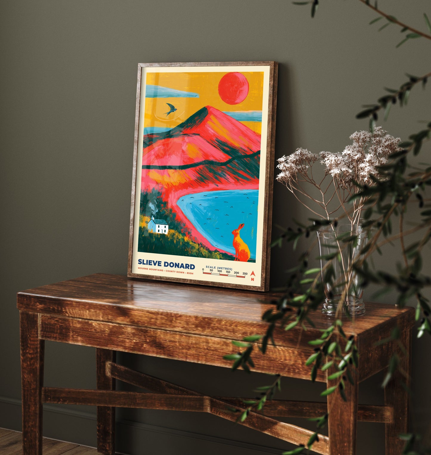 Slieve Donard Travel Poster - Mourne Mountains Art Print - Bold Mountain Painting - County Down Wall Art 3/3