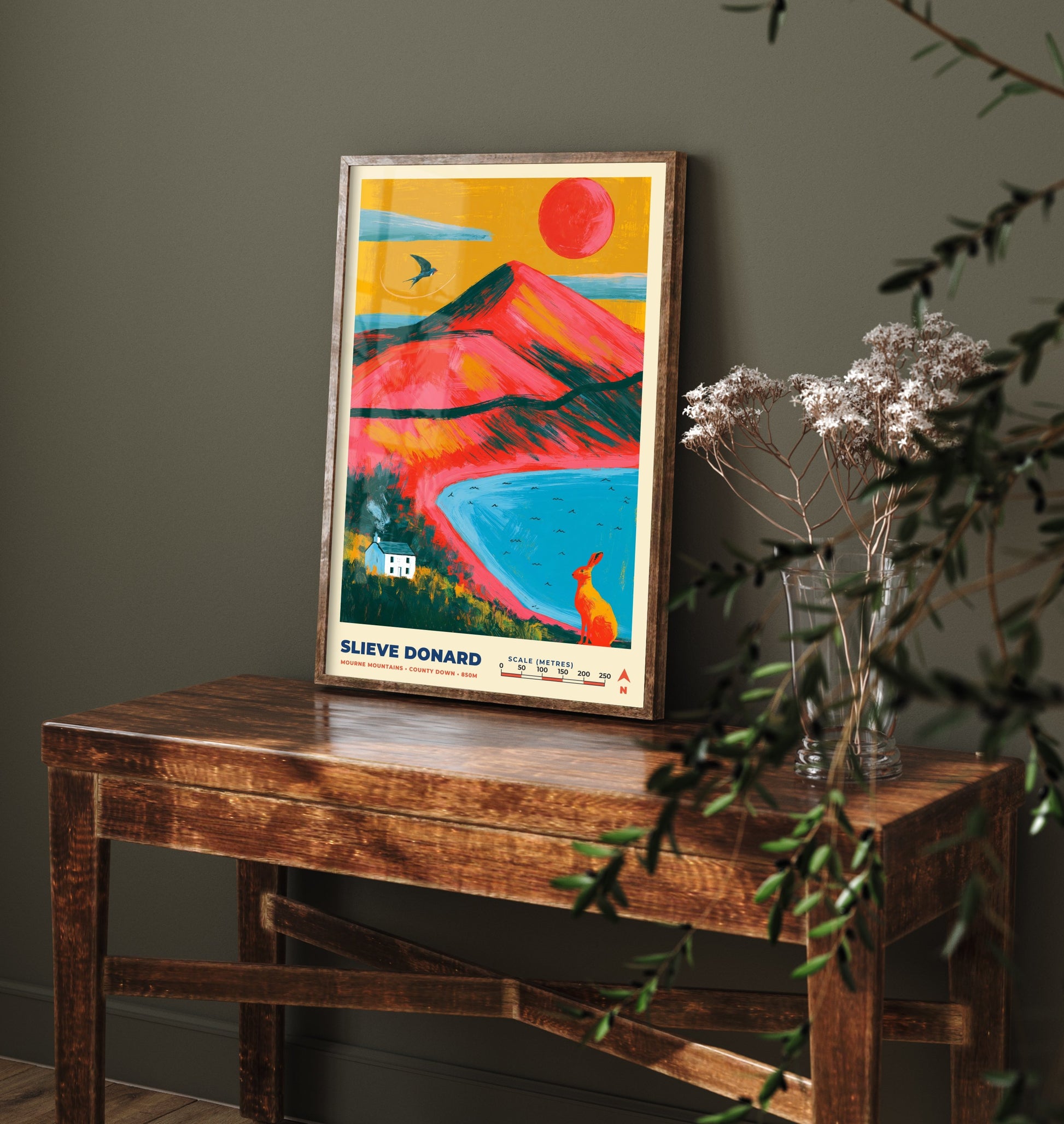 Slieve Donard Travel Poster - Mourne Mountains Art Print - Bold Mountain Painting - County Down Wall Art 3/3