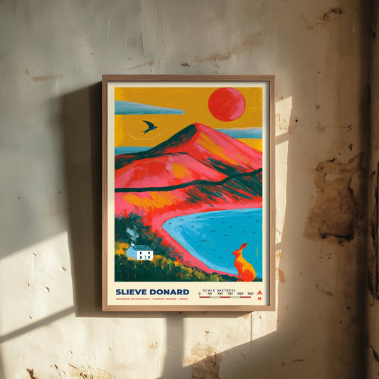 Slieve Donard Travel Poster - Mourne Mountains Art Print - Bold Mountain Painting - County Down Wall Art 3/3