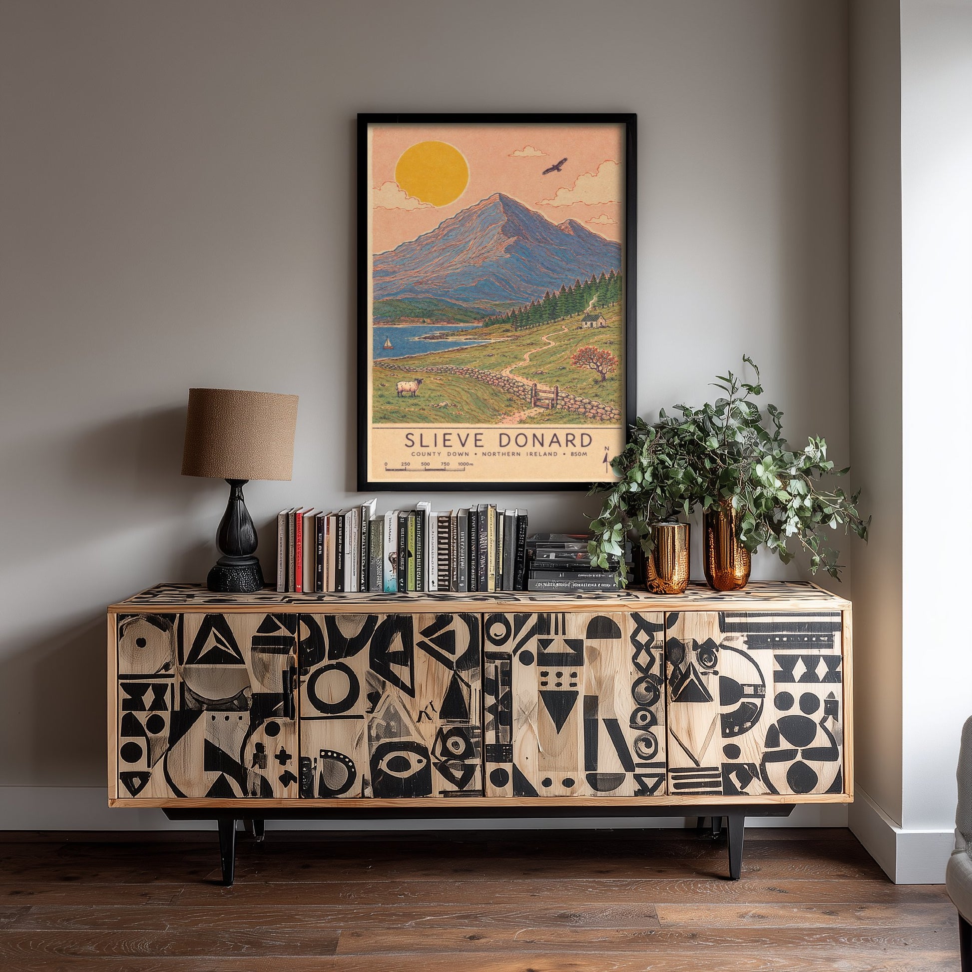 Slieve Donard Mourne Travel Poster - Northern Ireland Art Print - Vintage Mountain Illustration - Down Coast 3/3