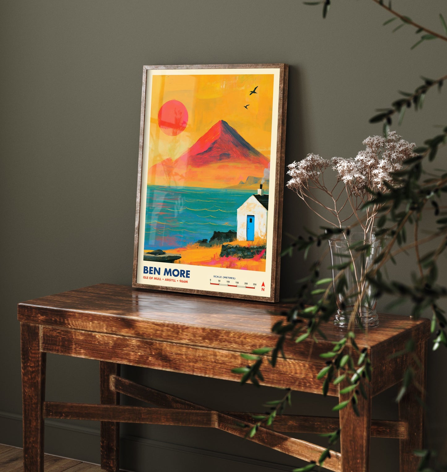 Ben More Isle of Mull Travel Poster - Scotland Art Print - Vibrant Mountain Illustration - Argyll Coast Visit 3/3