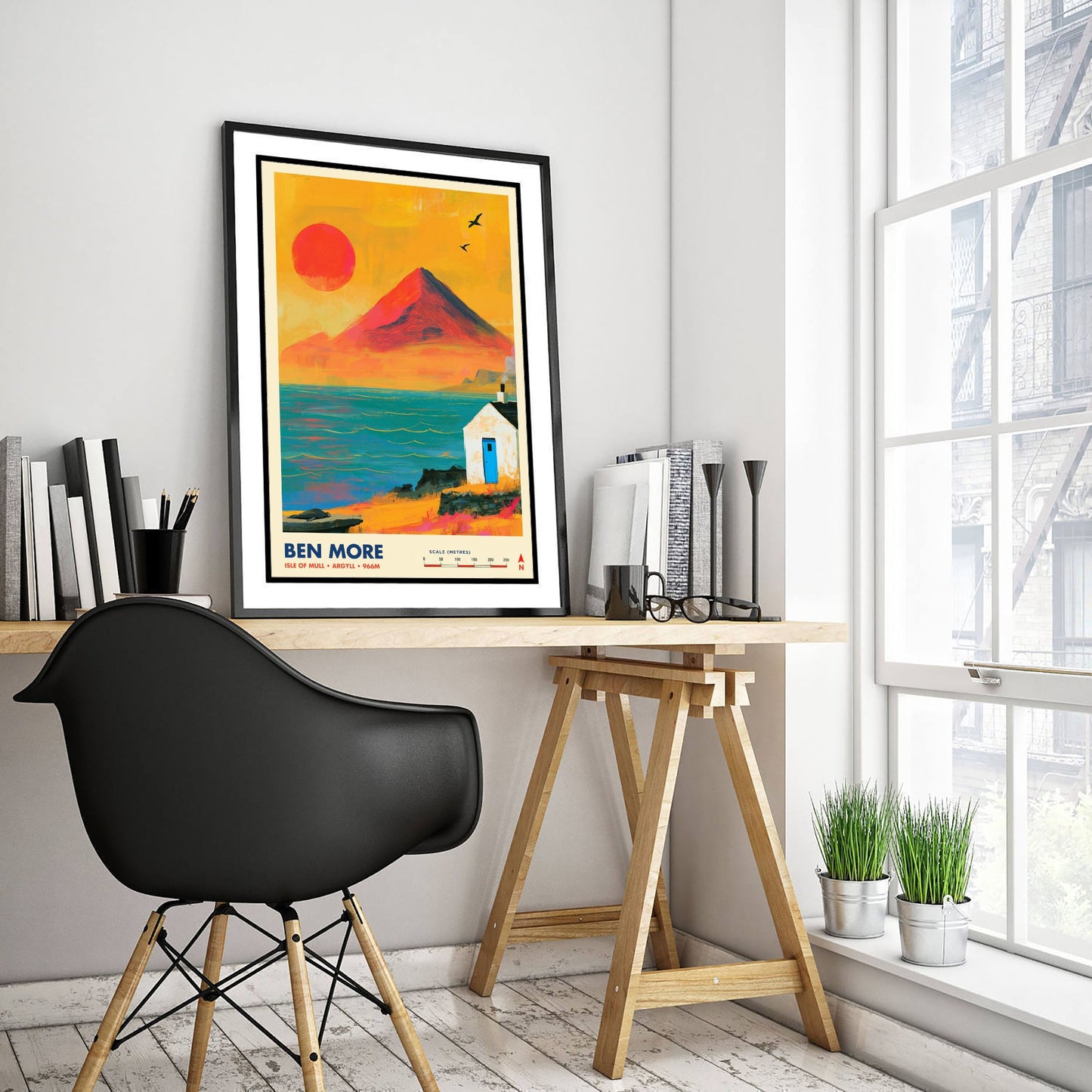 Ben More Isle of Mull Travel Poster - Scotland Art Print - Vibrant Mountain Illustration - Argyll Coast Visit 3/3