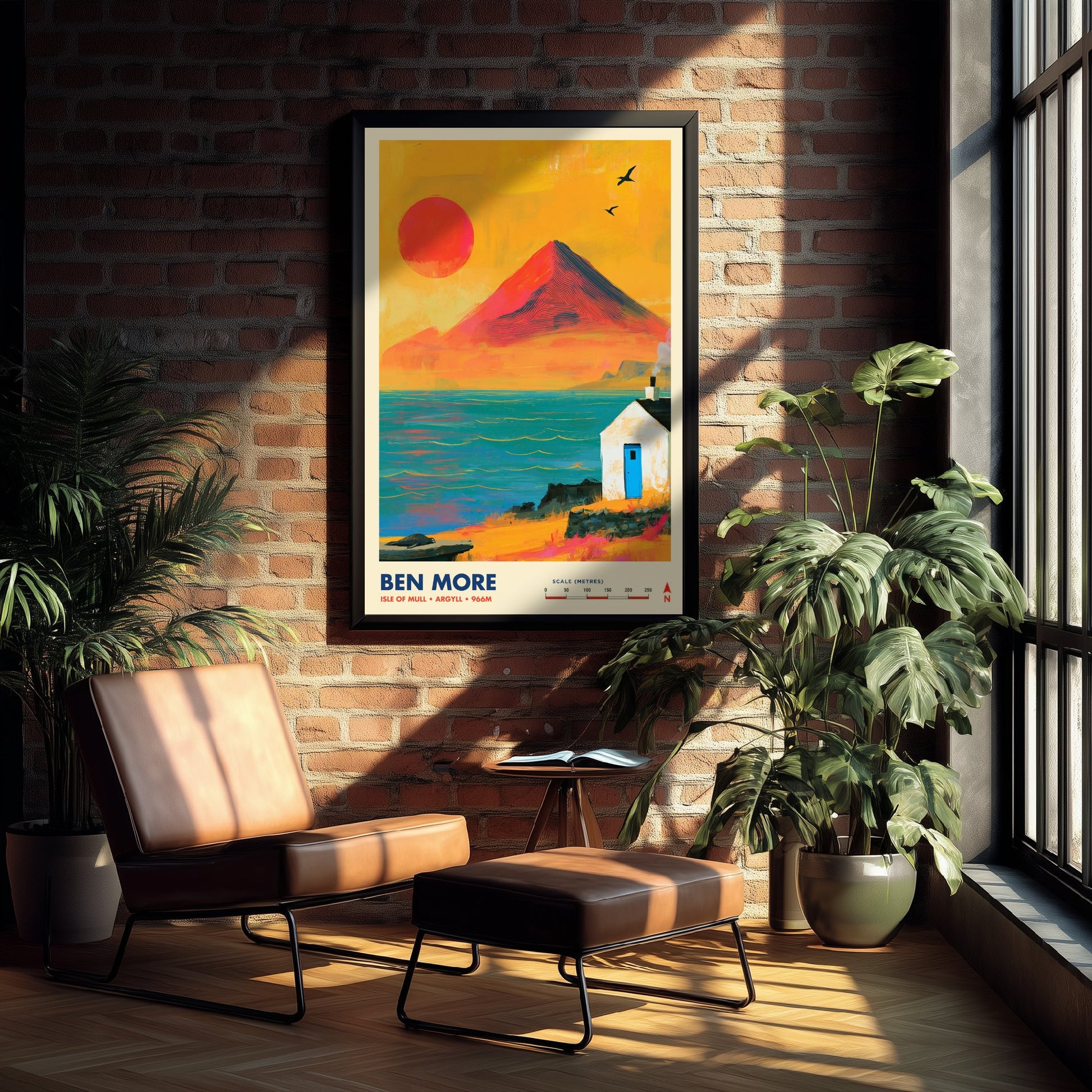 Ben More Isle of Mull Travel Poster - Scotland Art Print - Vibrant Mountain Illustration - Argyll Coast Visit 3/3