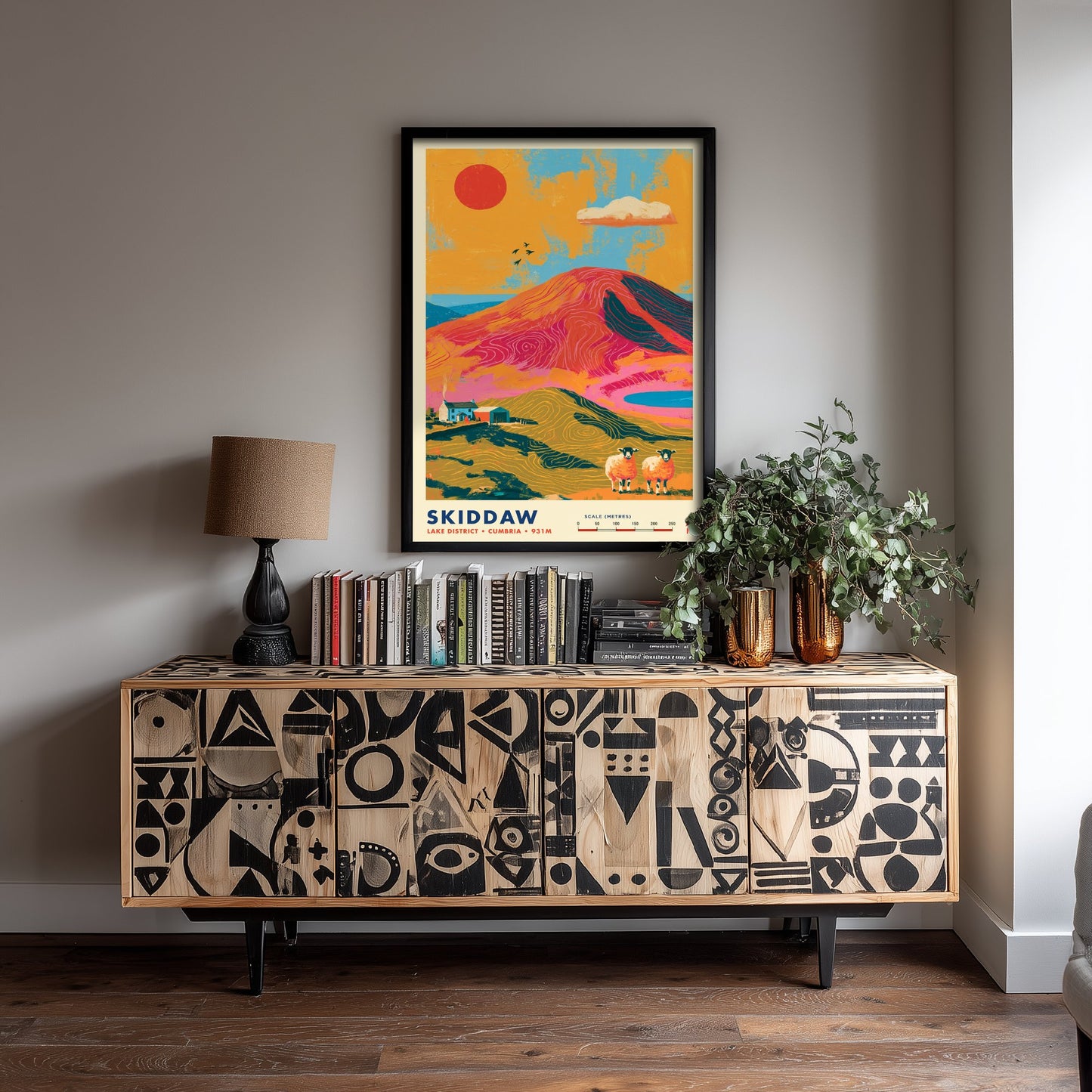 Skiddaw Lake District Travel Poster - Cumbria Art Print - Vibrant Mountain Illustration - Lakeland Fell Hike 2/3