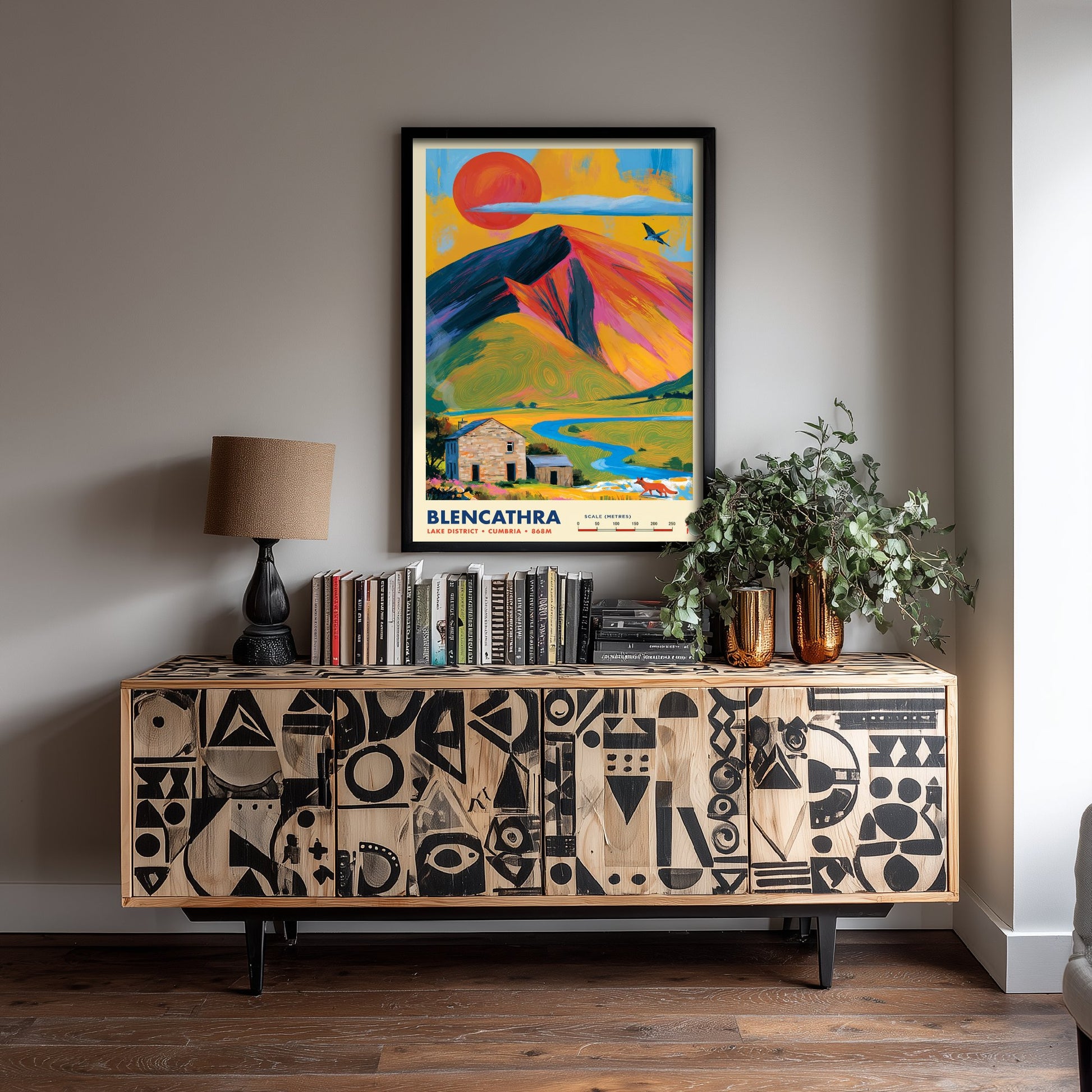 Blencathra Lake District Travel Poster - Cumbria Art Print - Vibrant Mountain Illustration - Saddleback Fell Fox 3/3