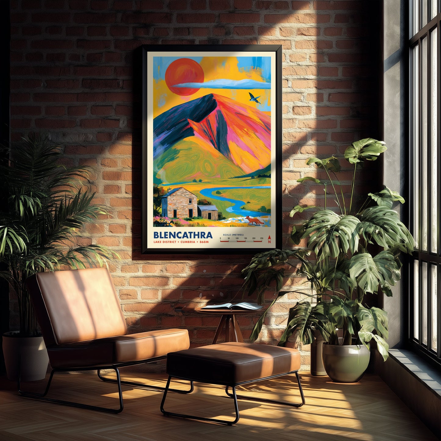 Blencathra Lake District Travel Poster - Cumbria Art Print - Vibrant Mountain Illustration - Saddleback Fell Fox 3/3