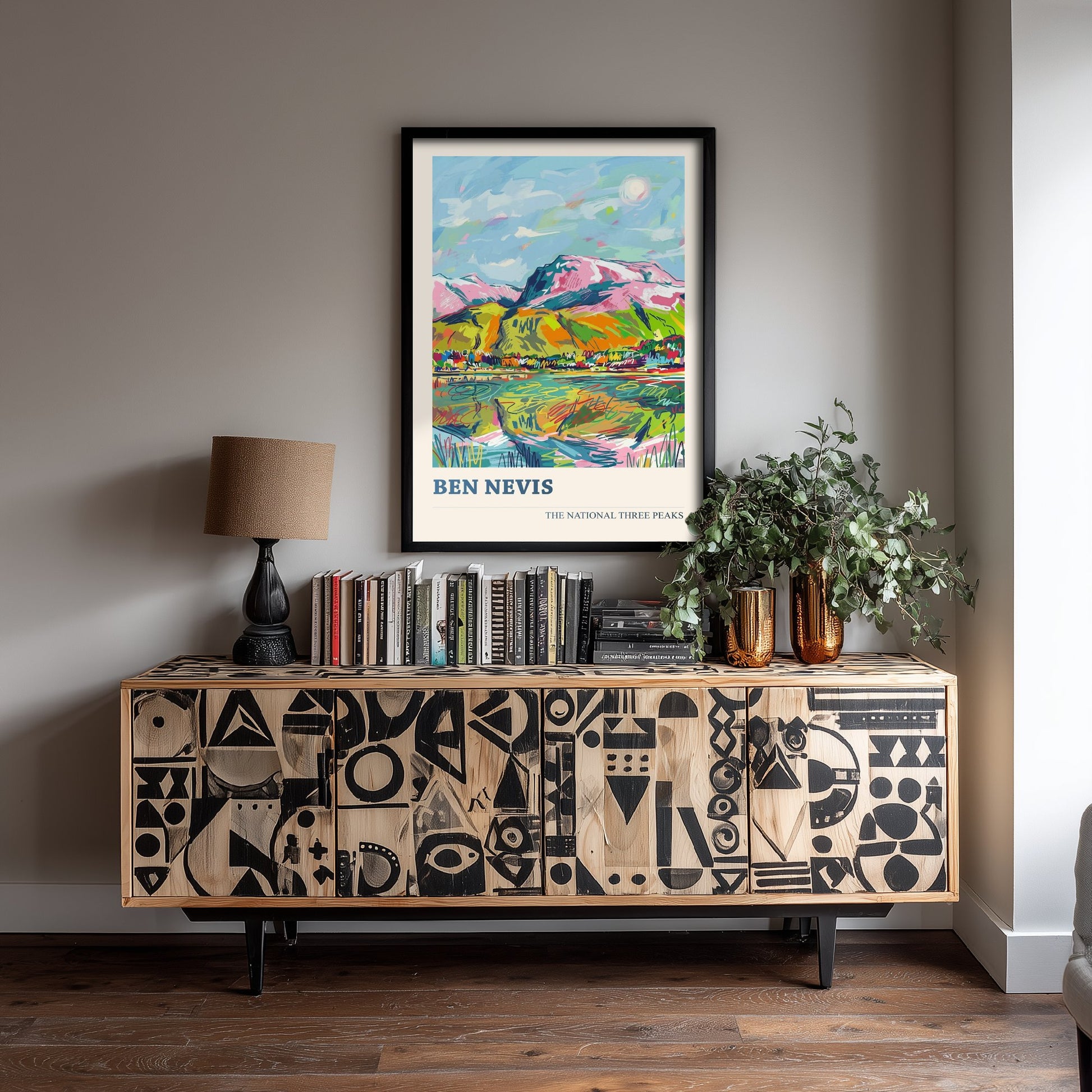 Ben Nevis Travel Poster - Art Print - Vibrant Sketch Illustration - Scottish Highlands Wall Art V2 2/3