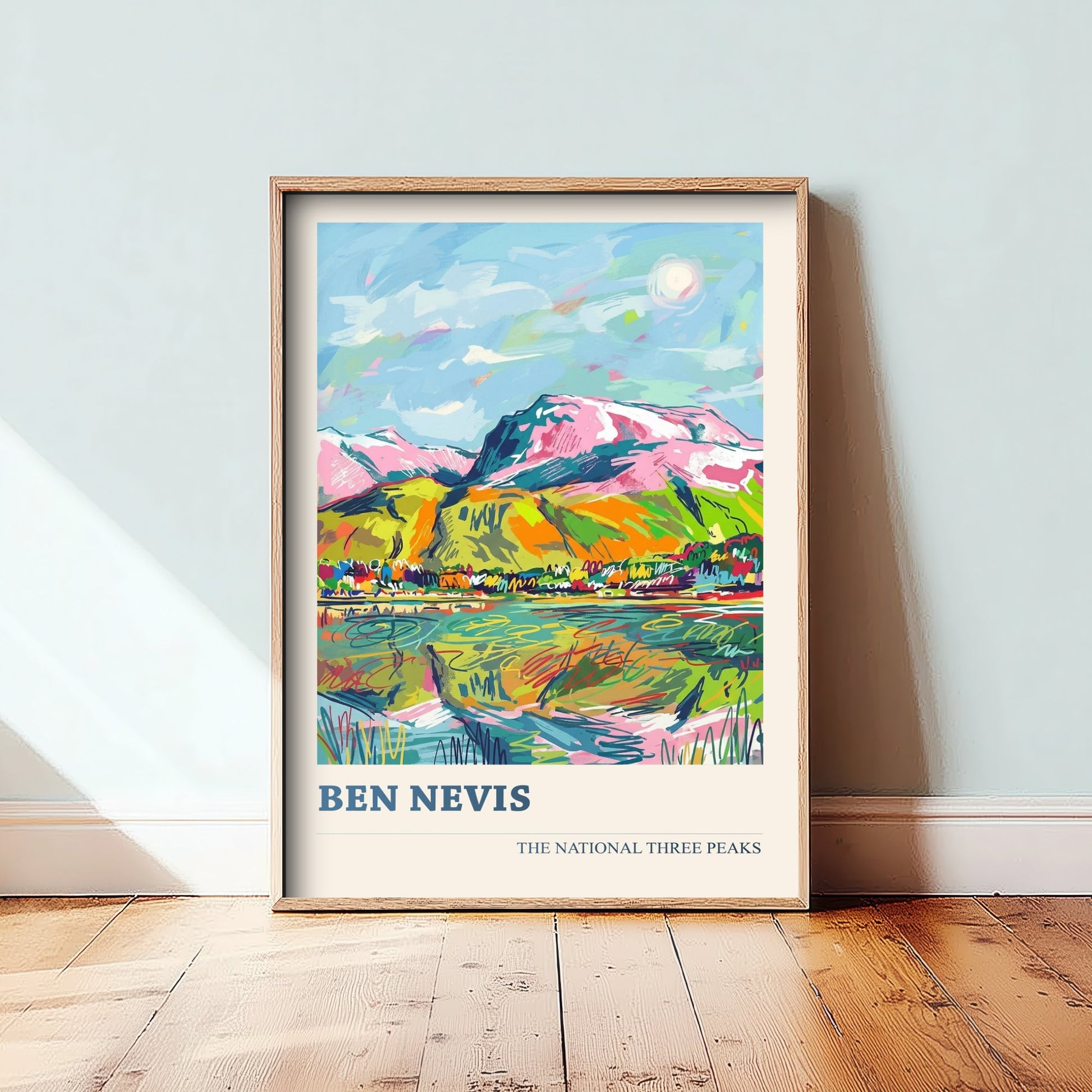 Ben Nevis Travel Poster - Art Print - Vibrant Sketch Illustration - Scottish Highlands Wall Art V2 2/3
