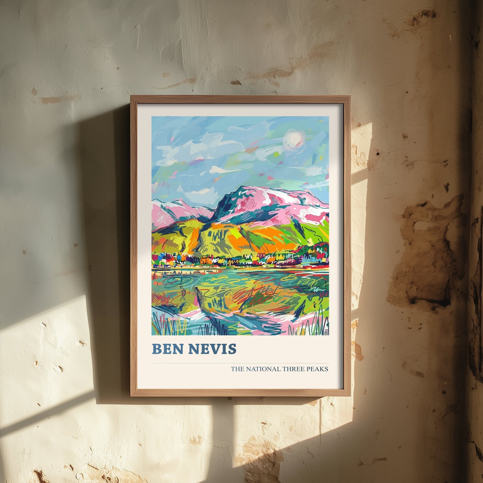 Ben Nevis Travel Poster - Art Print - Vibrant Sketch Illustration - Scottish Highlands Wall Art V2 2/3