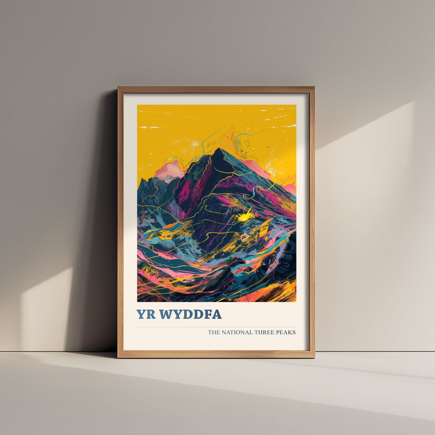 Yr Wyddfa Snowdon Travel Poster - Art Print - Vibrant Illustration - Wales Mountain Wall Art V2 3/3