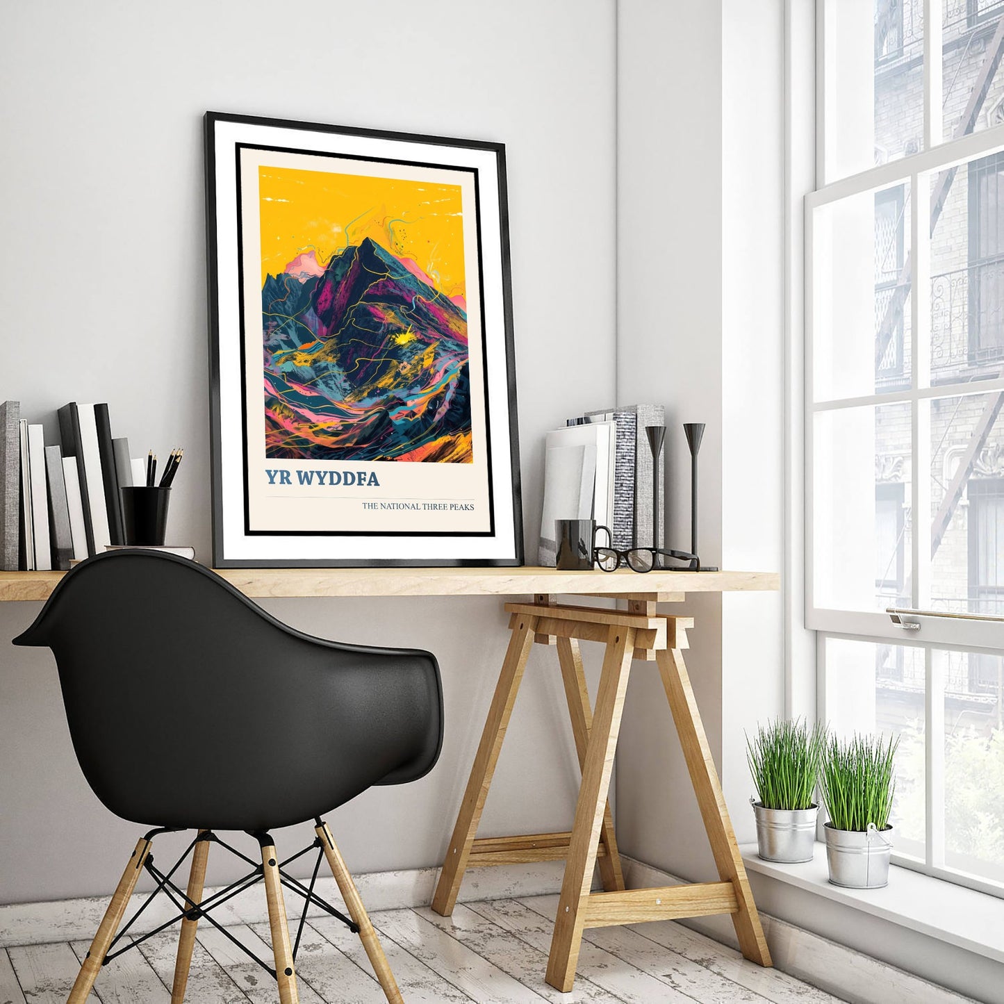 Yr Wyddfa Snowdon Travel Poster - Art Print - Vibrant Illustration - Wales Mountain Wall Art V2 3/3