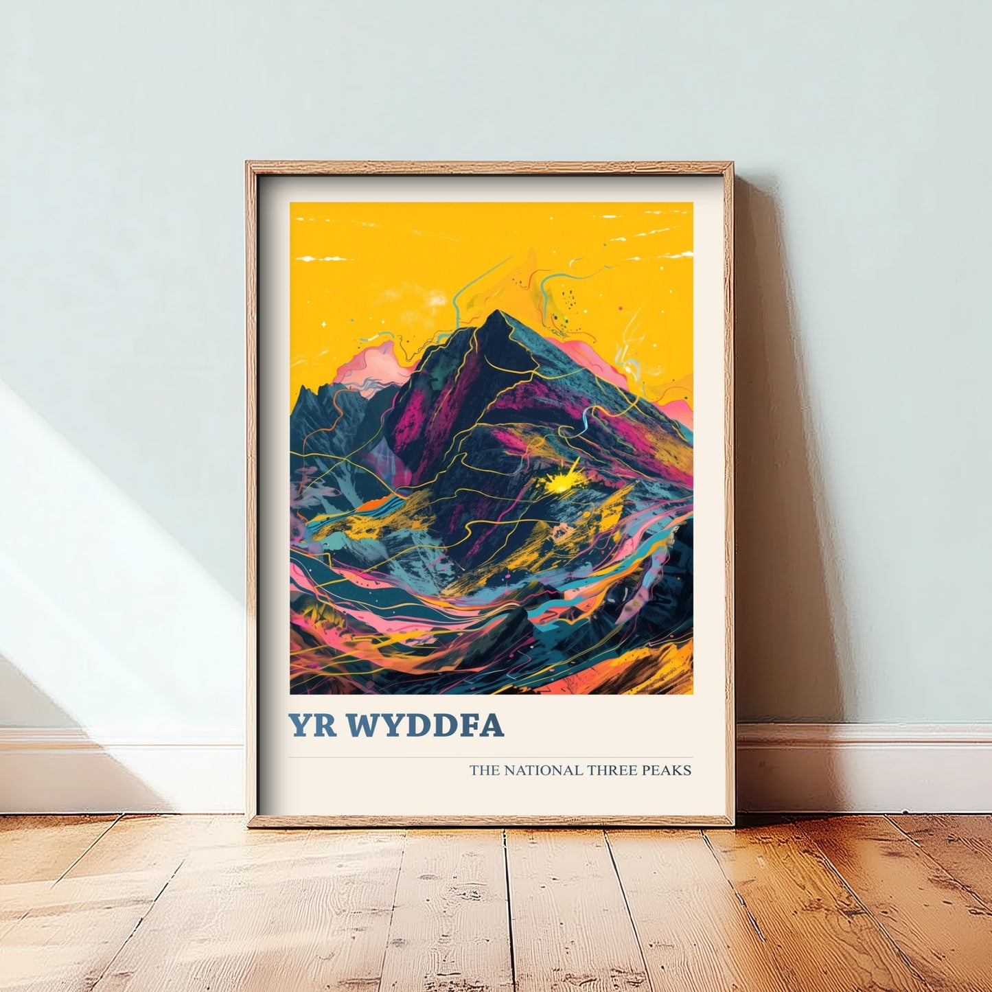 Yr Wyddfa Snowdon Travel Poster - Art Print - Vibrant Illustration - Wales Mountain Wall Art V2 3/3
