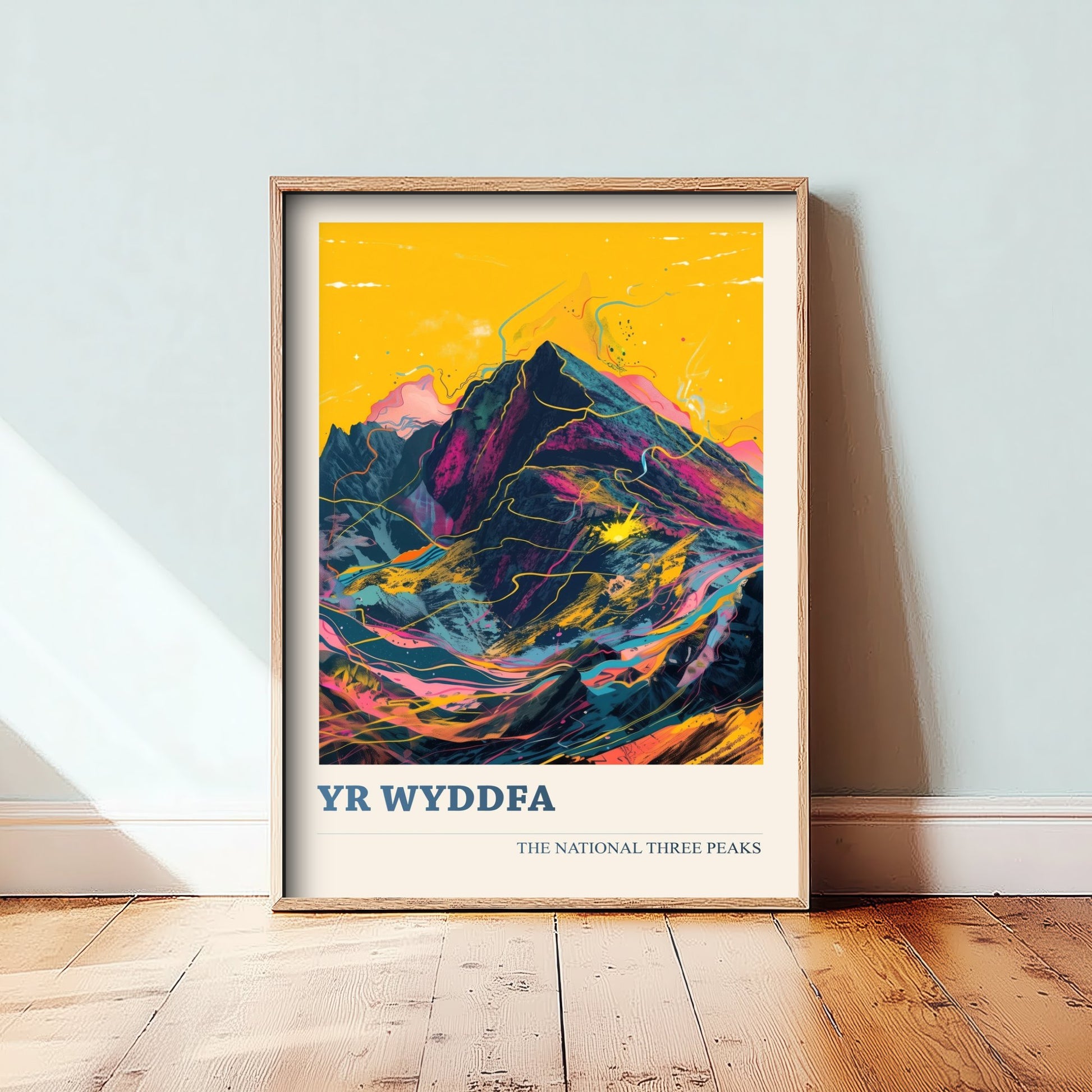 Yr Wyddfa Snowdon Travel Poster - Art Print - Vibrant Illustration - Wales Mountain Wall Art V2 3/3