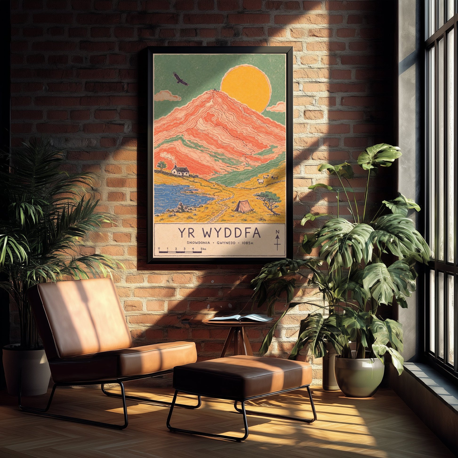 Yr Wyddfa Snowdon Travel Poster - Art Print - Vintage Map Illustration - Snowdonia Wall Art 3/3