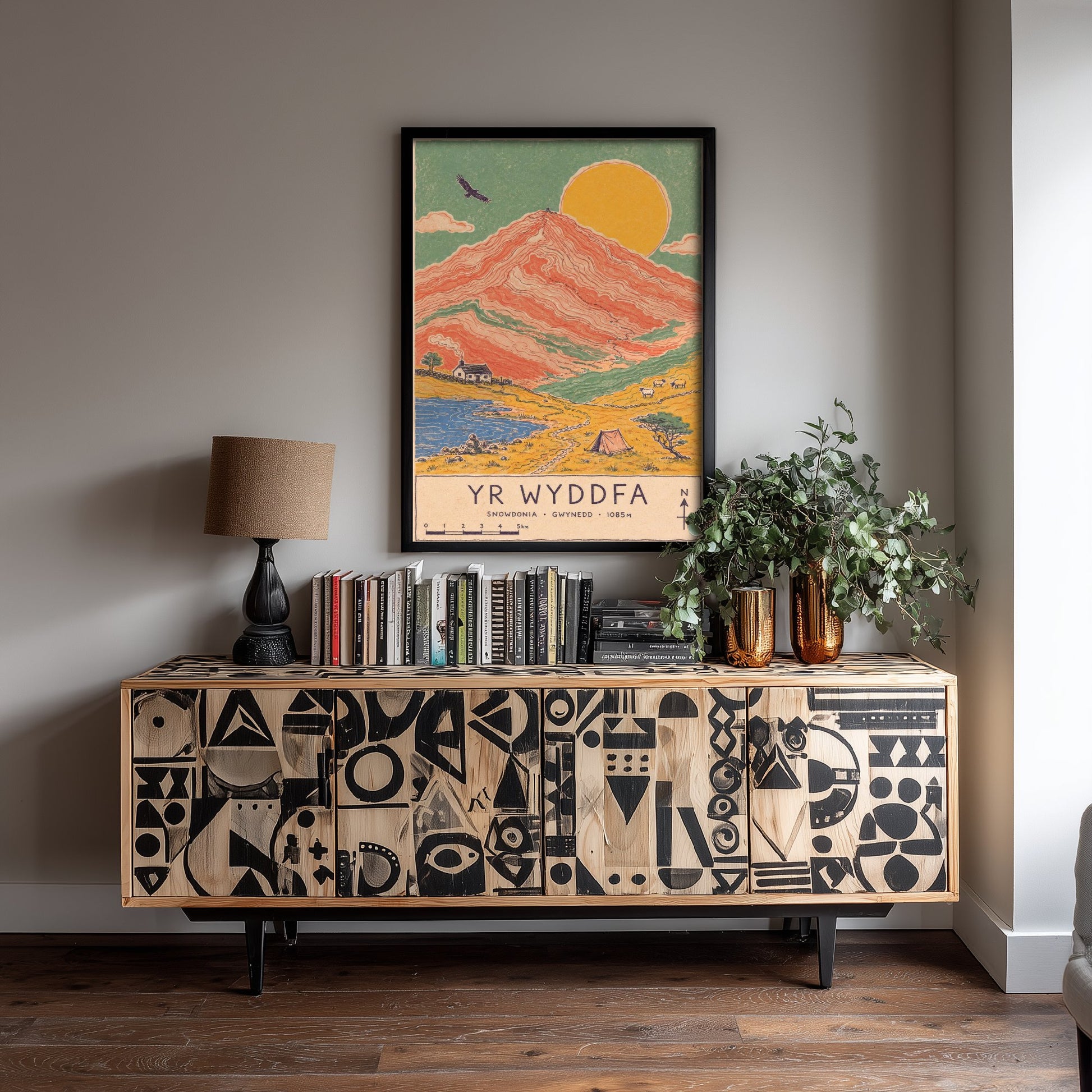 Yr Wyddfa Snowdon Travel Poster - Art Print - Vintage Map Illustration - Snowdonia Wall Art 3/3
