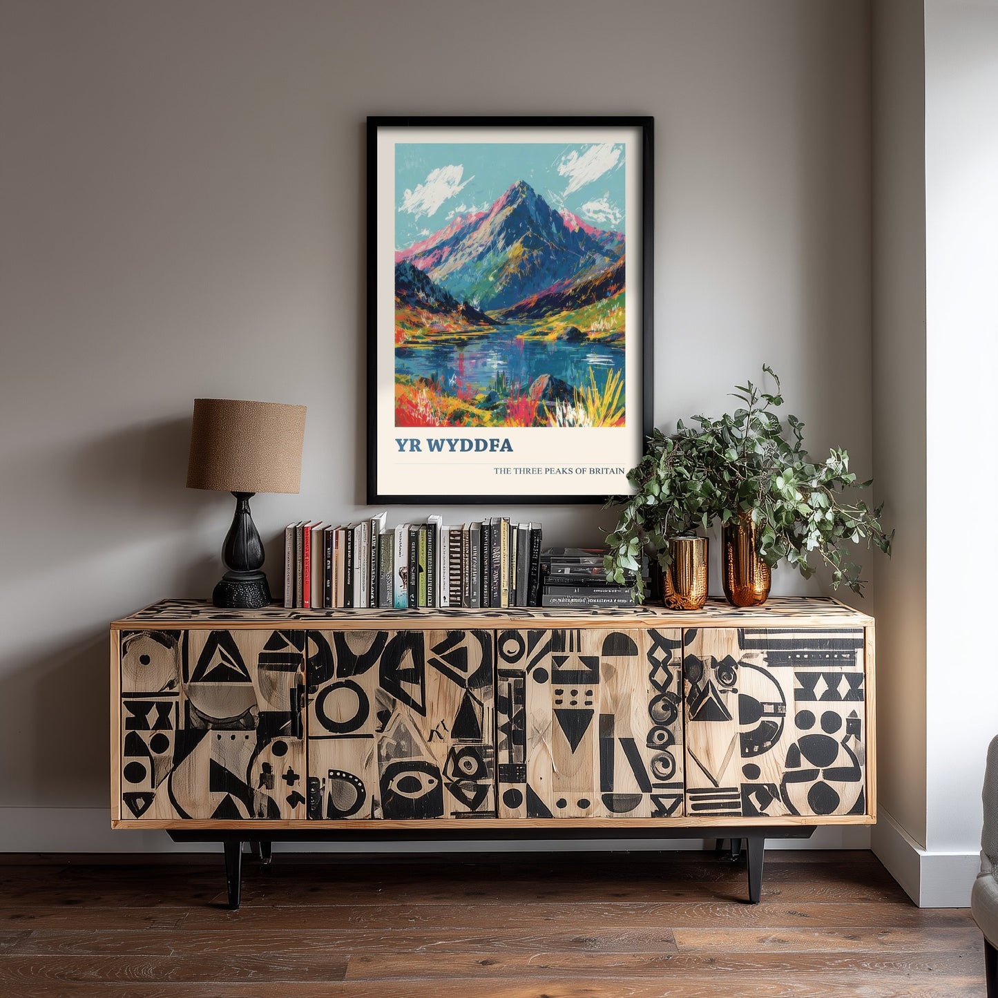 Yr Wyddfa Snowdon Travel Poster - Art Print - Vibrant Scribble Illustration - Wales Wall Art V3 1/3