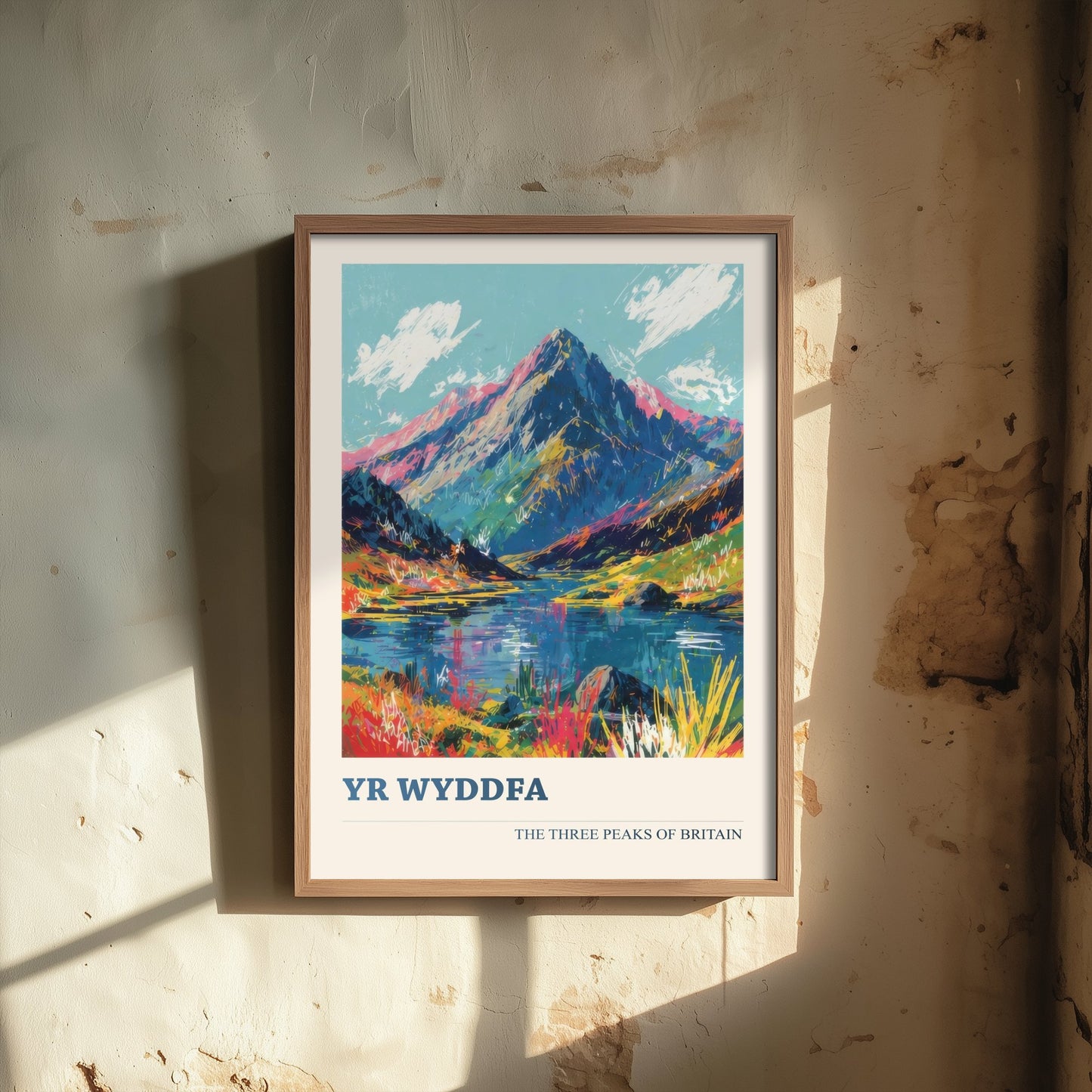 Yr Wyddfa Snowdon Travel Poster - Art Print - Vibrant Scribble Illustration - Wales Wall Art V3 1/3