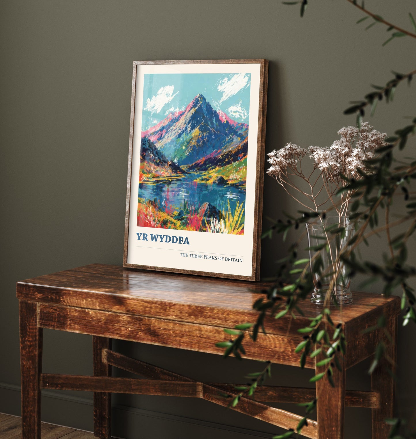 Yr Wyddfa Snowdon Travel Poster - Art Print - Vibrant Scribble Illustration - Wales Wall Art V3 1/3