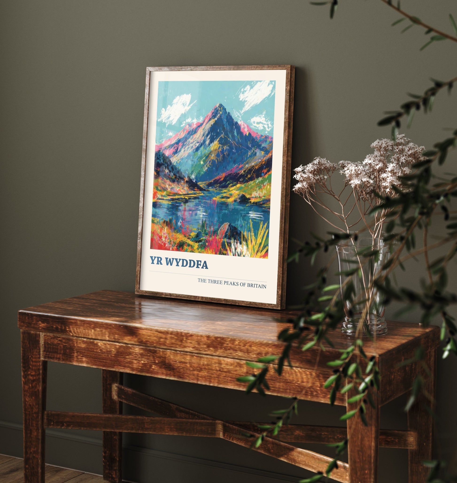 Yr Wyddfa Snowdon Travel Poster - Art Print - Vibrant Scribble Illustration - Wales Wall Art V3 1/3