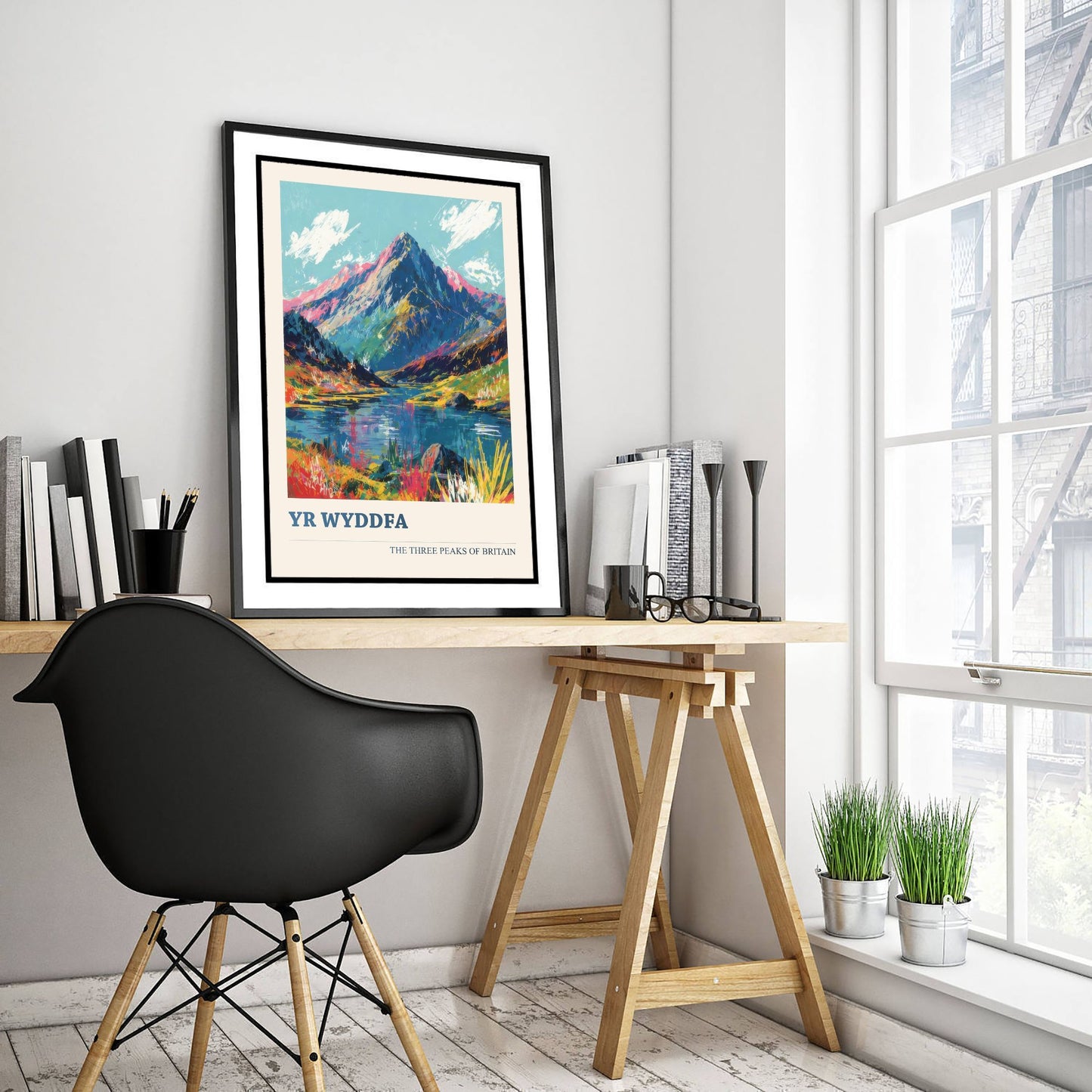 Yr Wyddfa Snowdon Travel Poster - Art Print - Vibrant Scribble Illustration - Wales Wall Art V3 1/3