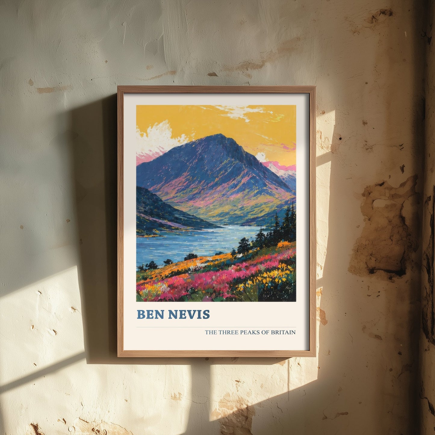 Ben Nevis Travel Poster - Art Print - Vibrant Illustration - Scottish Highlands Mountain Wall Art V3 3/3